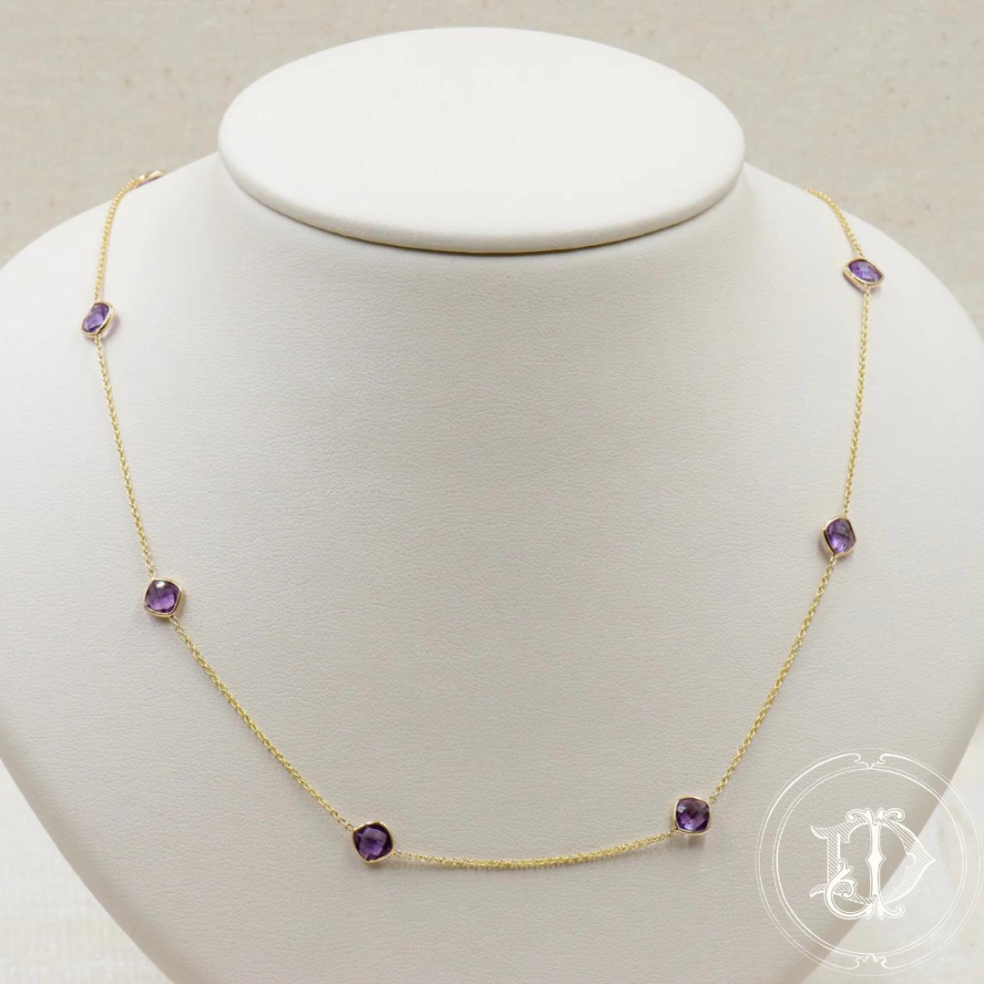 Amethyst Bezel Necklace
