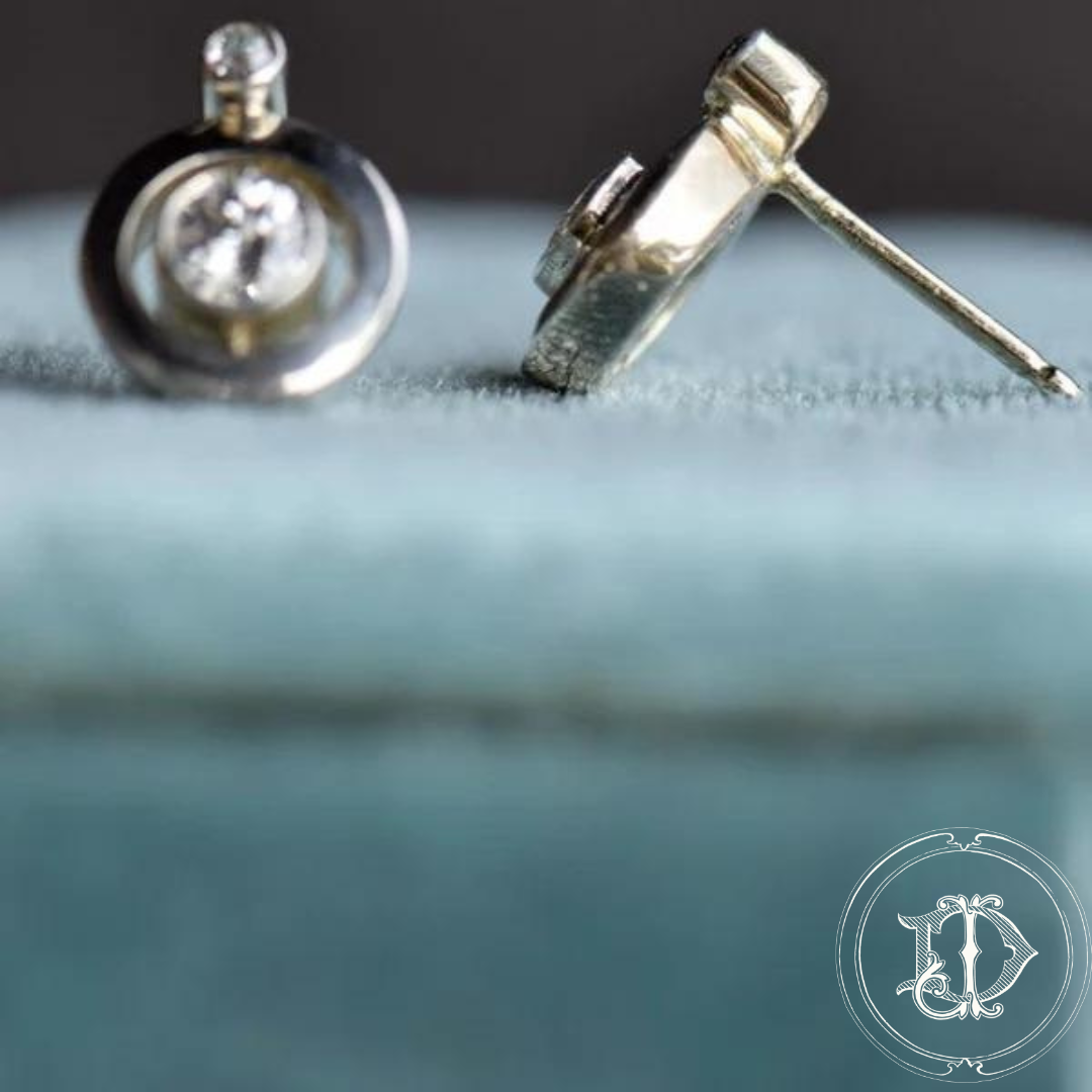 Double Bezel Diamond Earrings