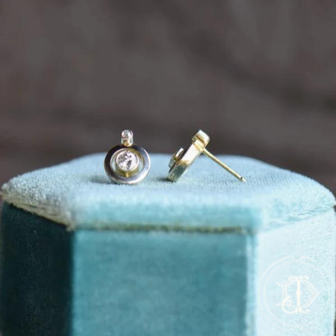 Double Bezel Diamond Earrings