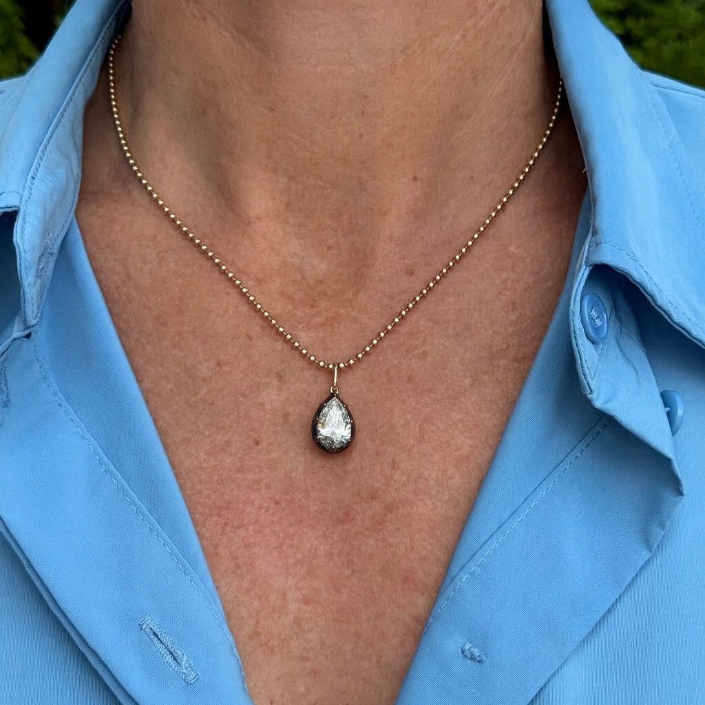 Georgian Diamond Pear Pendant