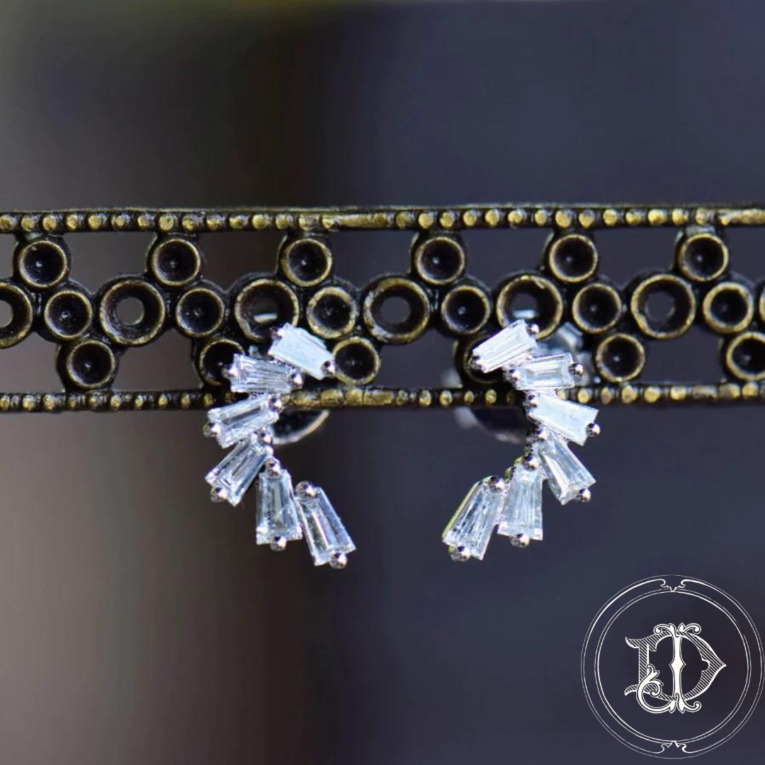Diamond Baguette Ear Climbers