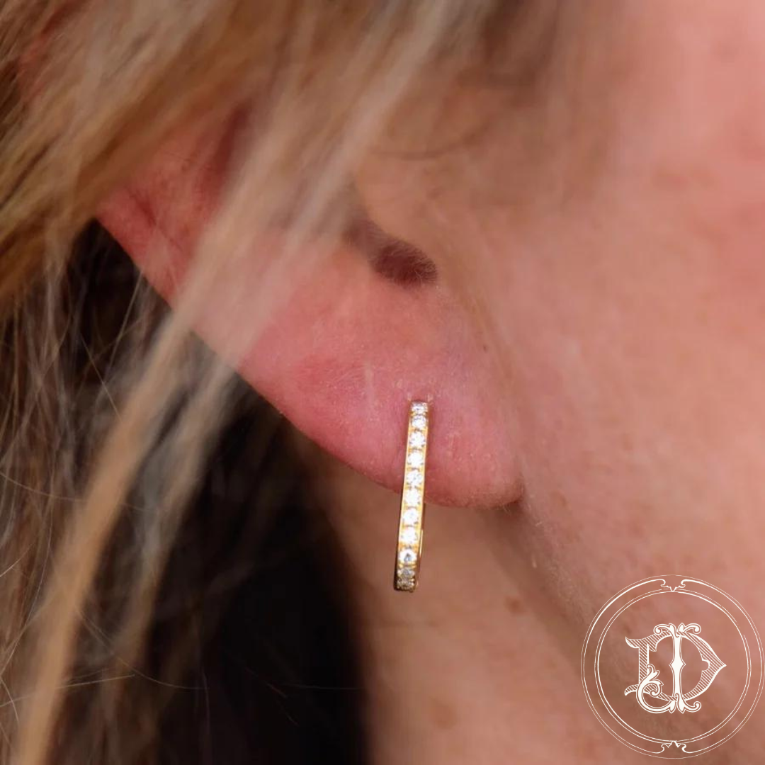 Diamond Emerald and Sapphire Hoops