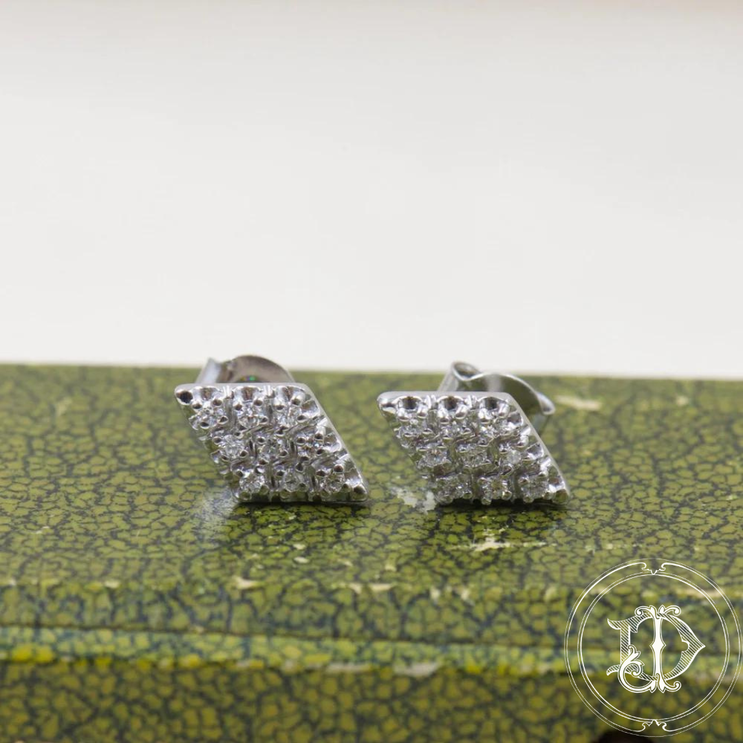 Diamond shape diamond studs