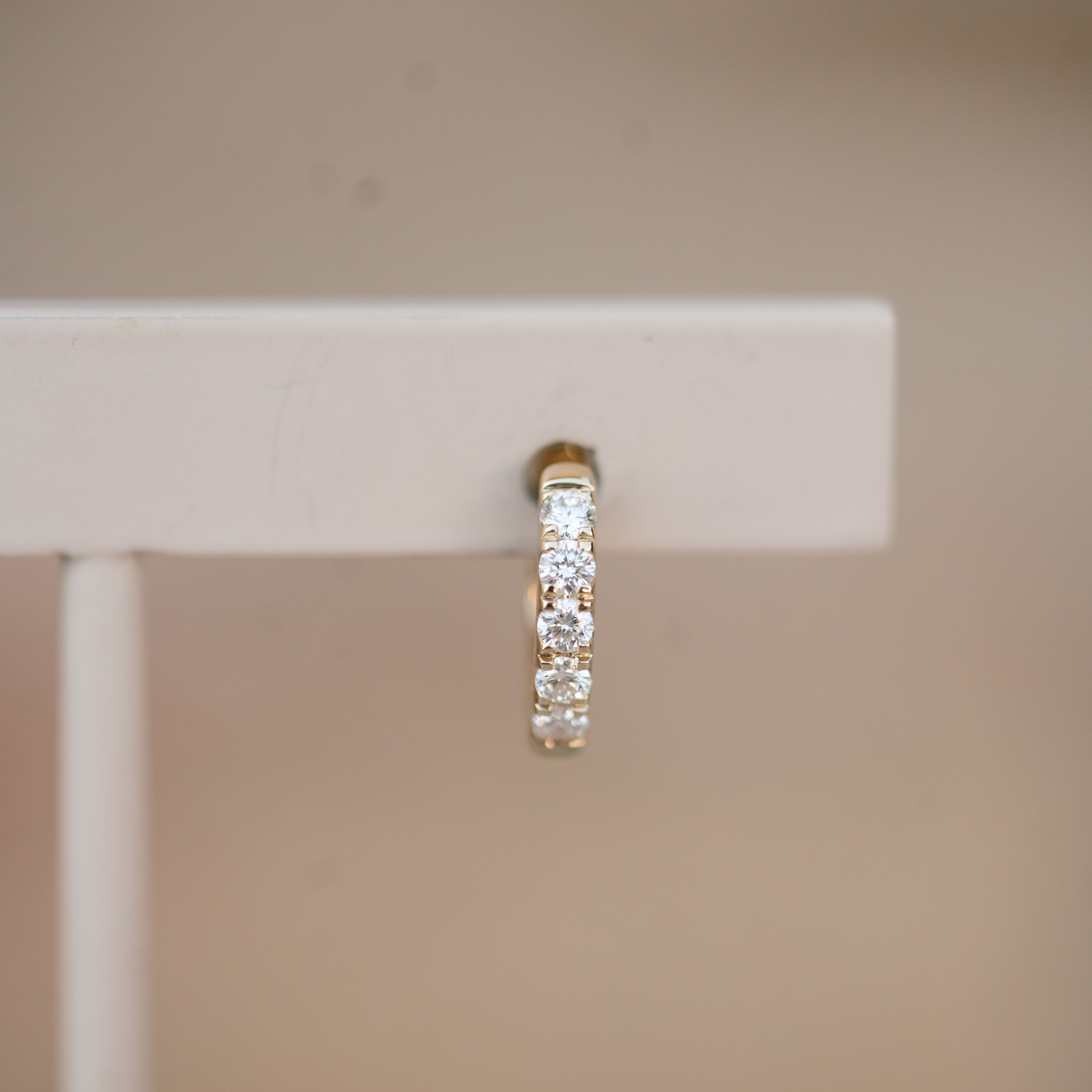 petite diamond huggies yellow gold