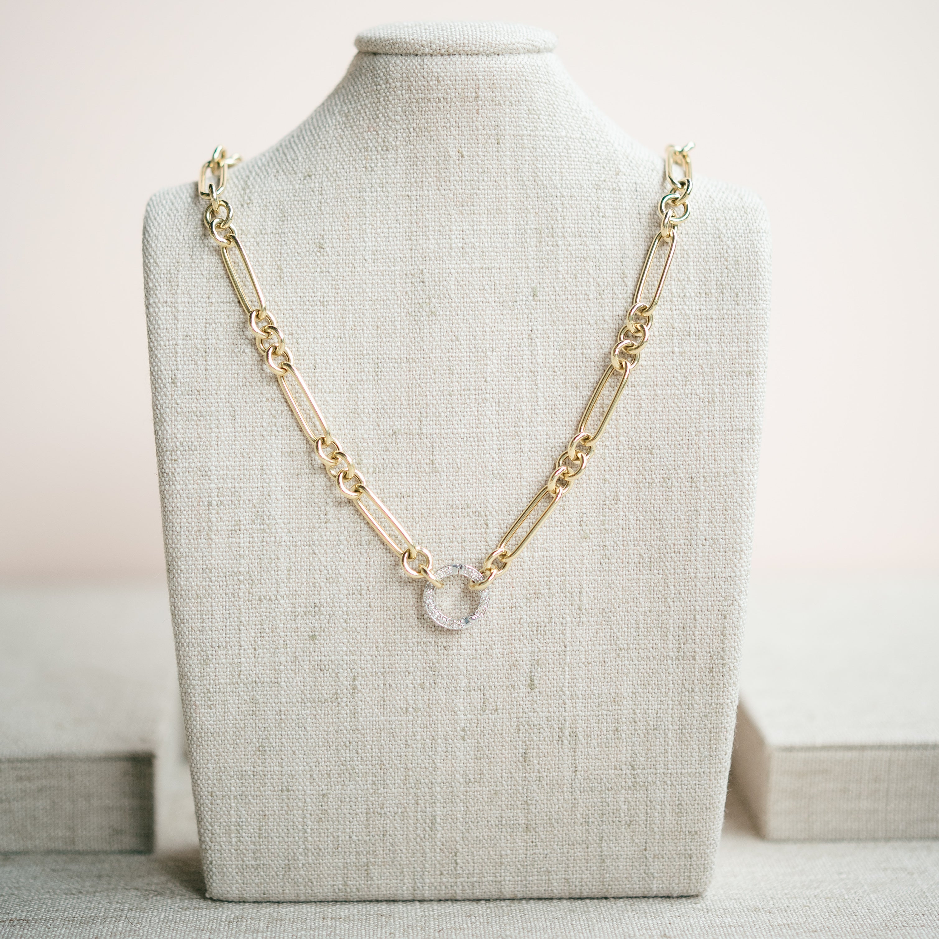 figaro necklace with diamond connector