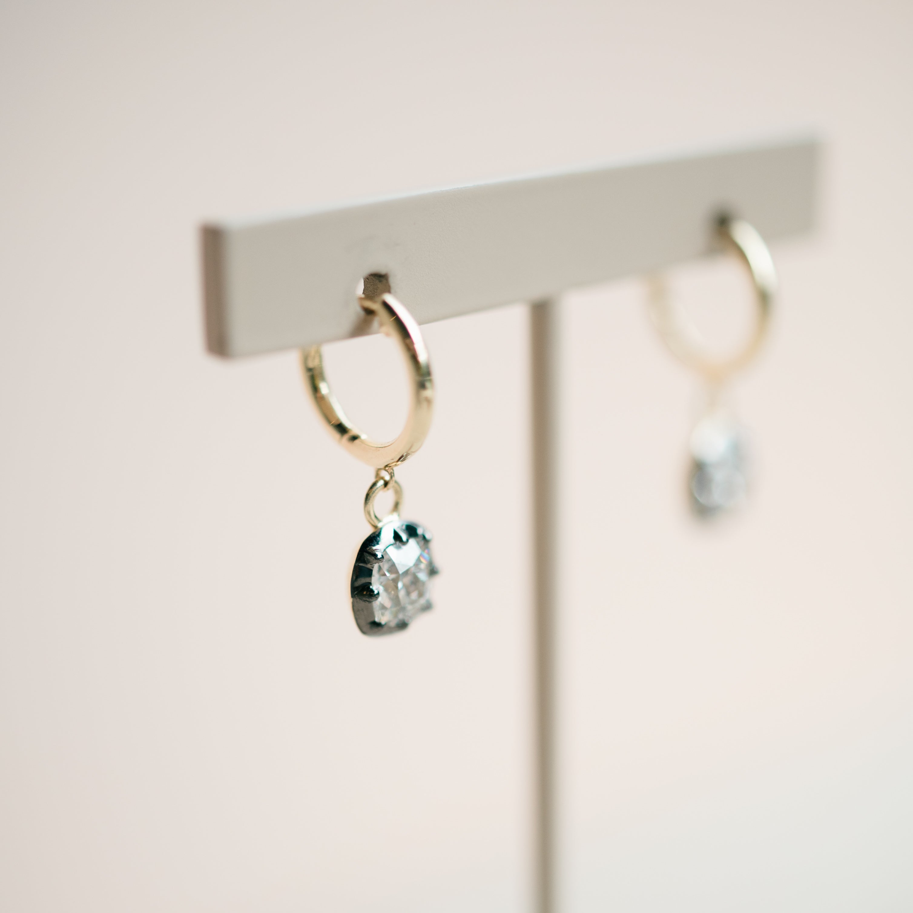 Georgian Lab Grown Cushion Diamond Huggie Earrings