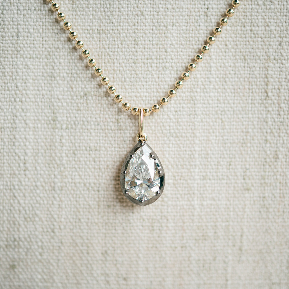 Georgian Diamond Pear Pendant