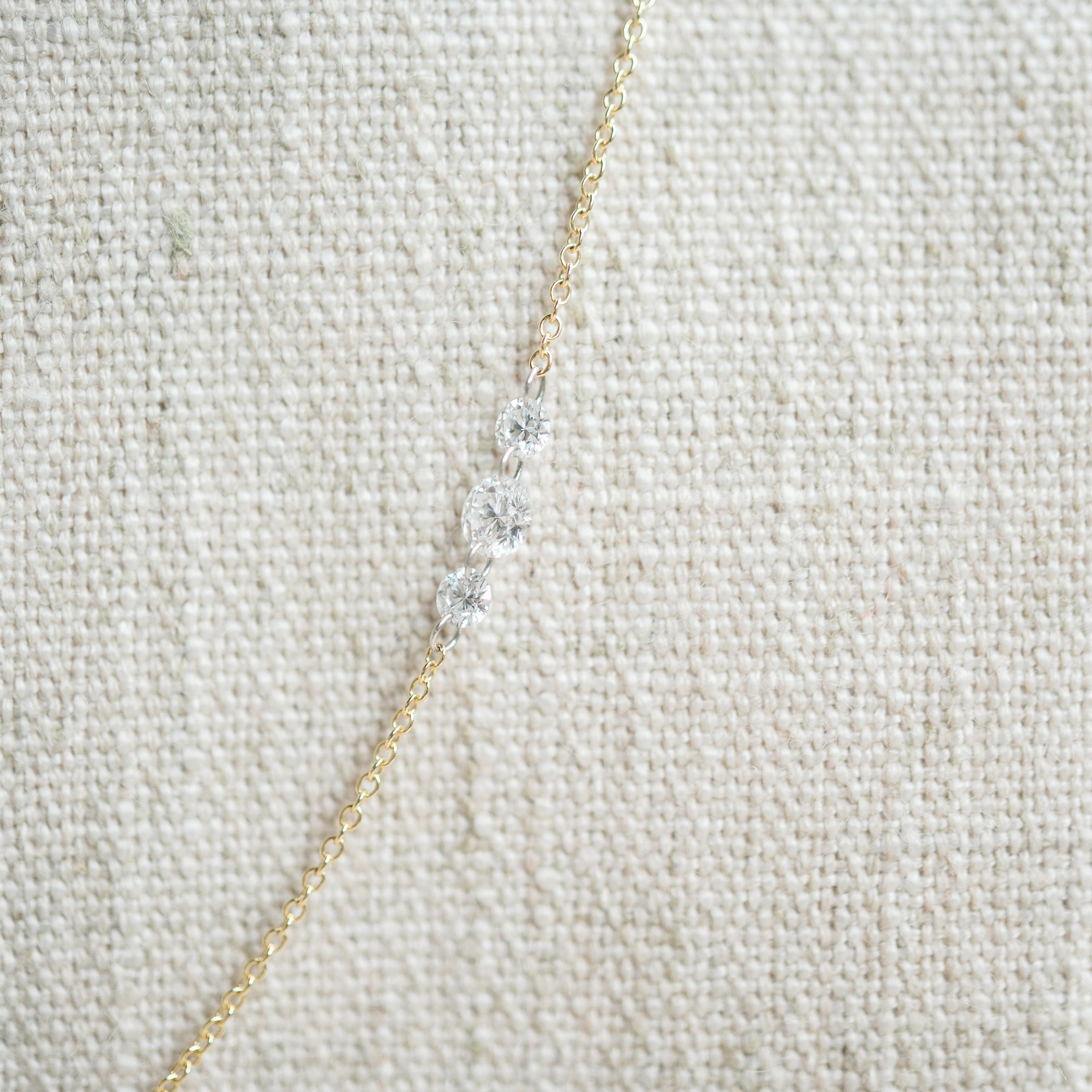 Floating Lab Grown Diamond Station Necklace