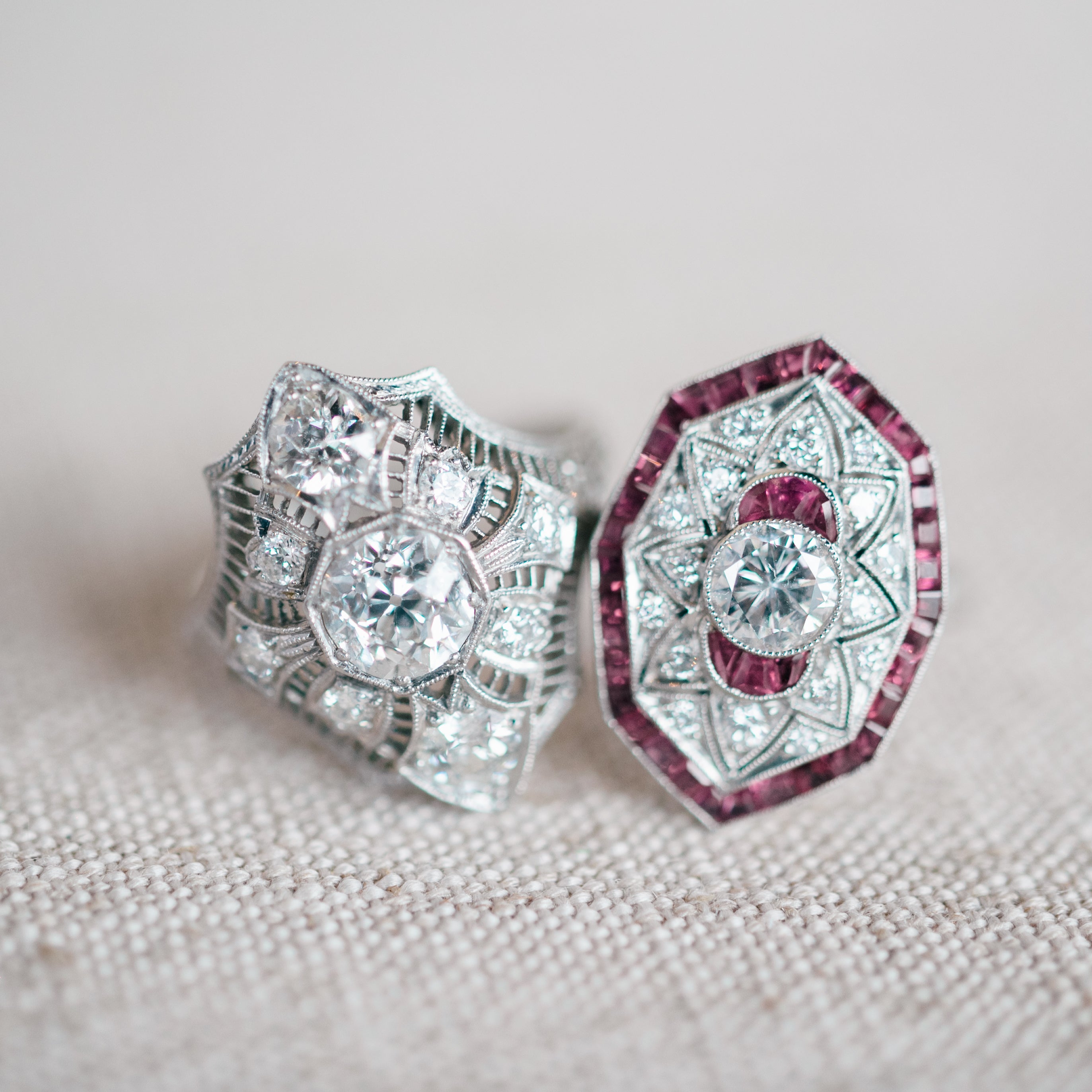 platinum diamond and ruby ring