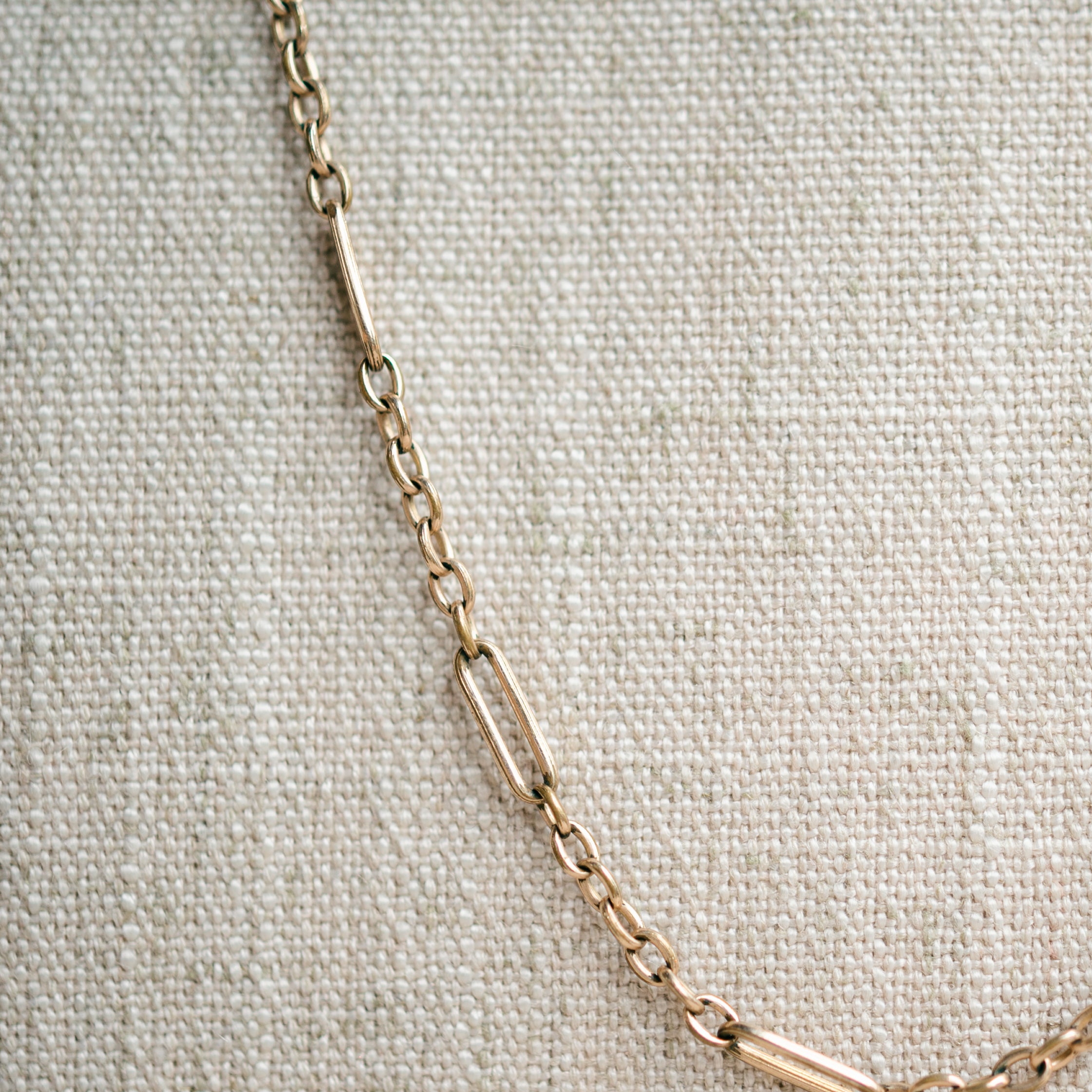 Victorian oval link watch chain with locket