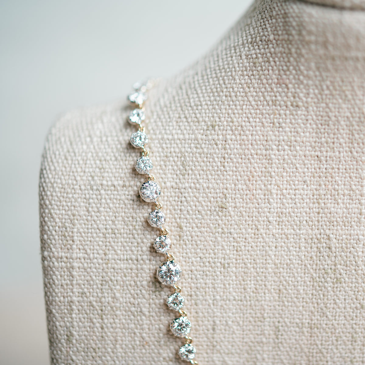 Georgian lab grown diamond tennis necklace