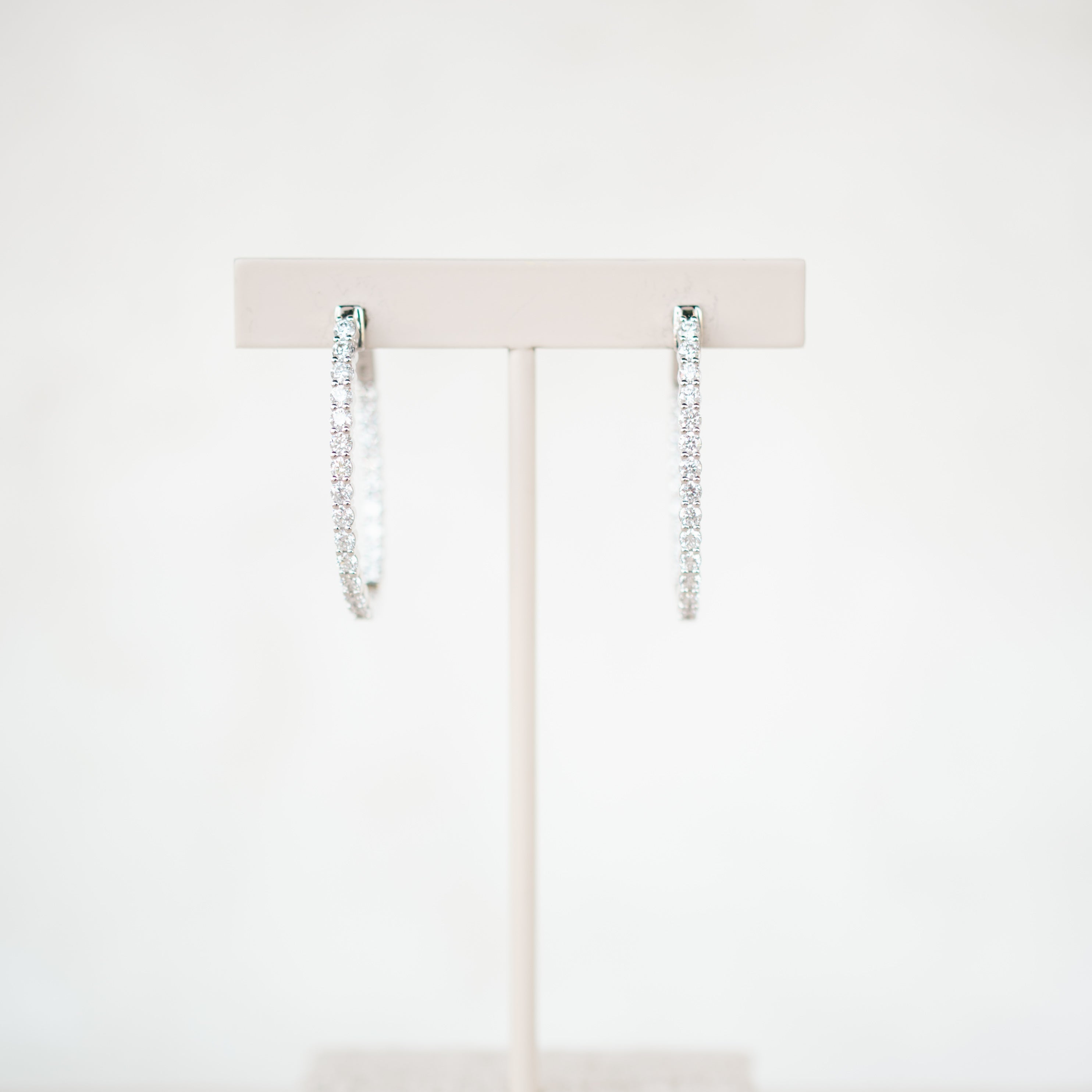 Oval Inside Out Diamond Hoops