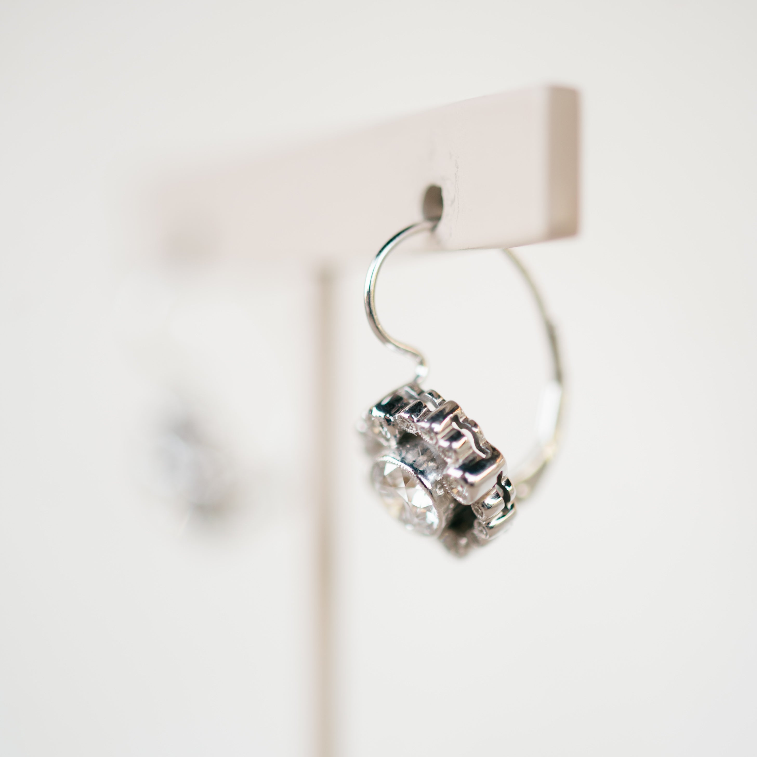 Vintage Inspired Diamond Halo Earrings