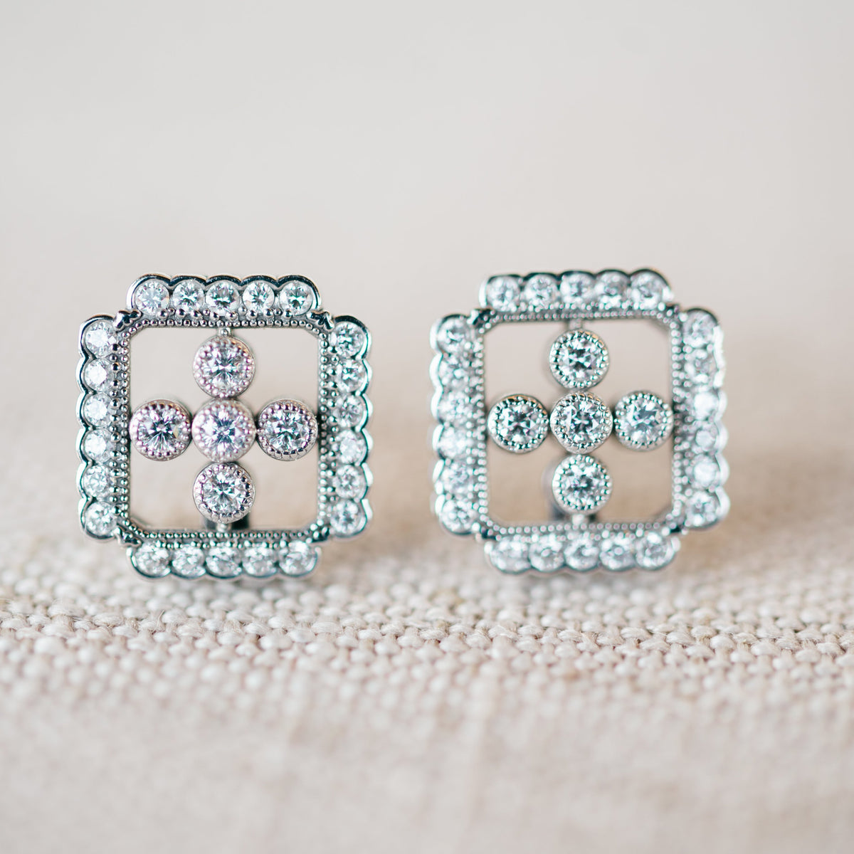 Vintage Inspired Diamond Earrings