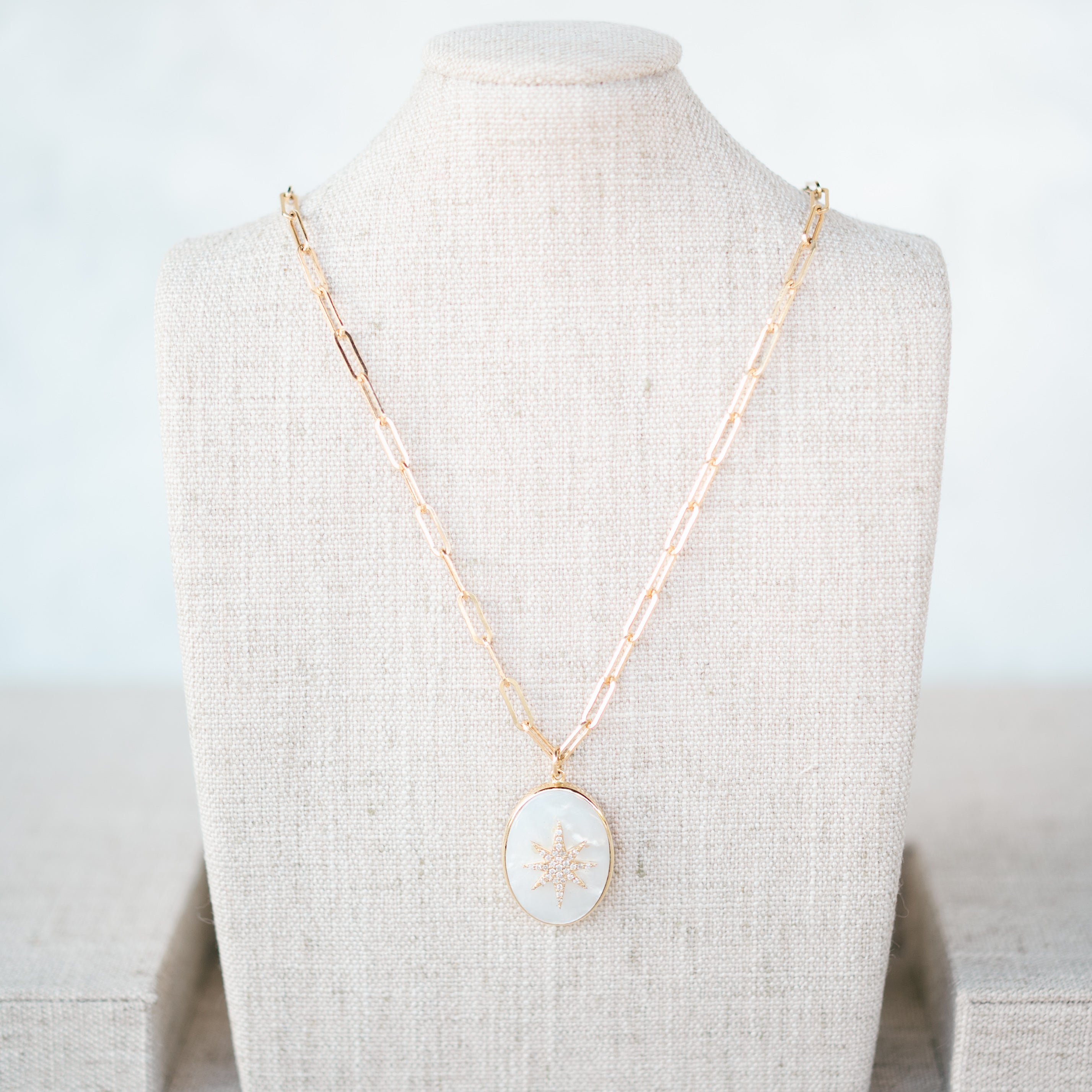 Mother of Pearl and Diamond Pendant