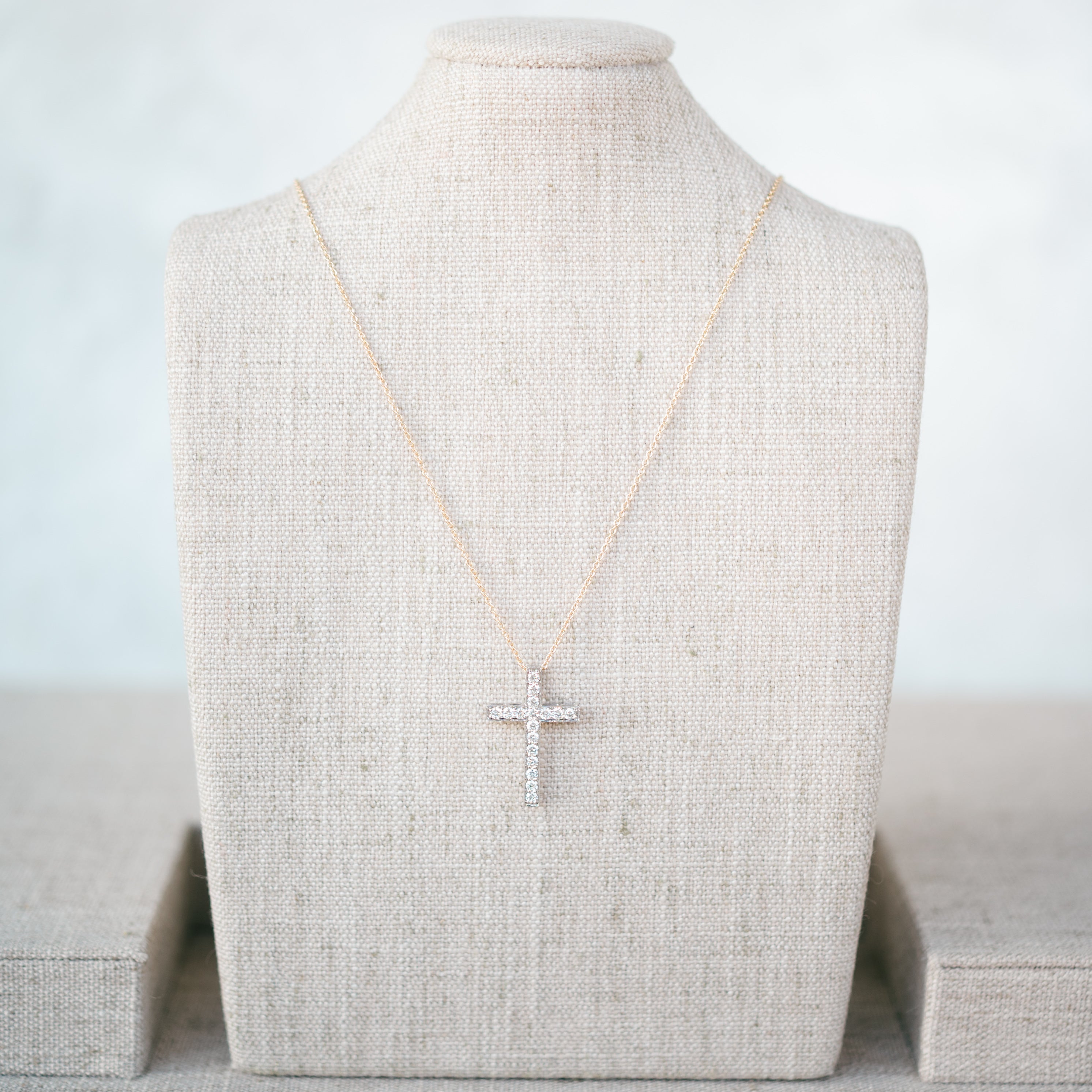 pave set diamond cross