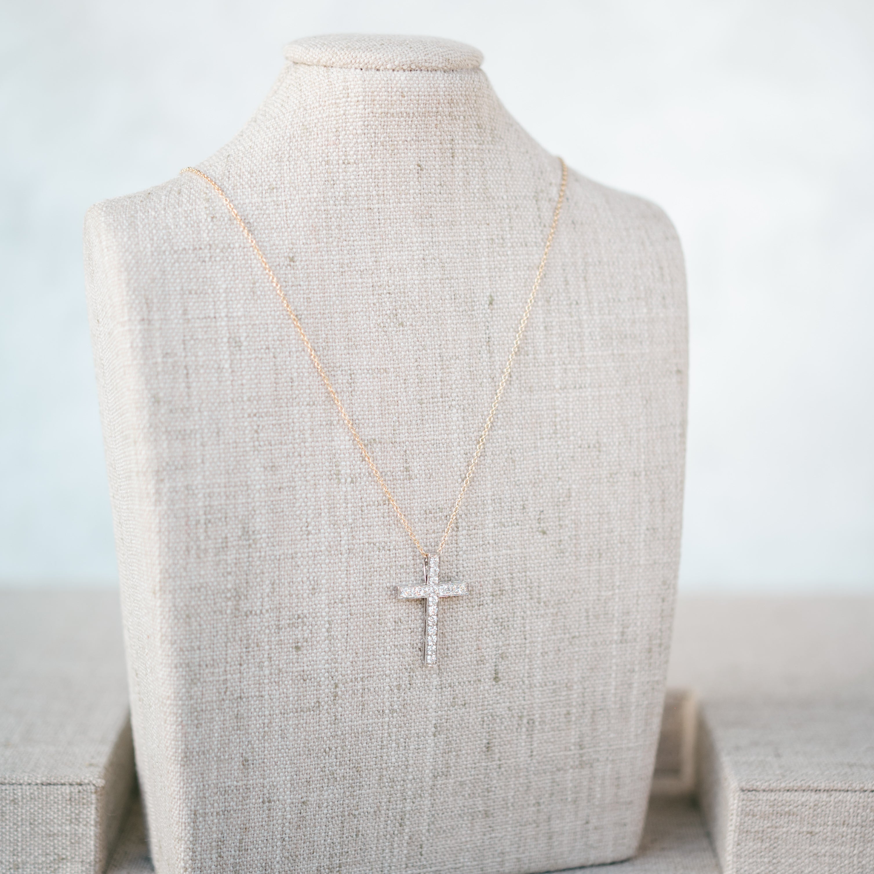 pave set diamond cross