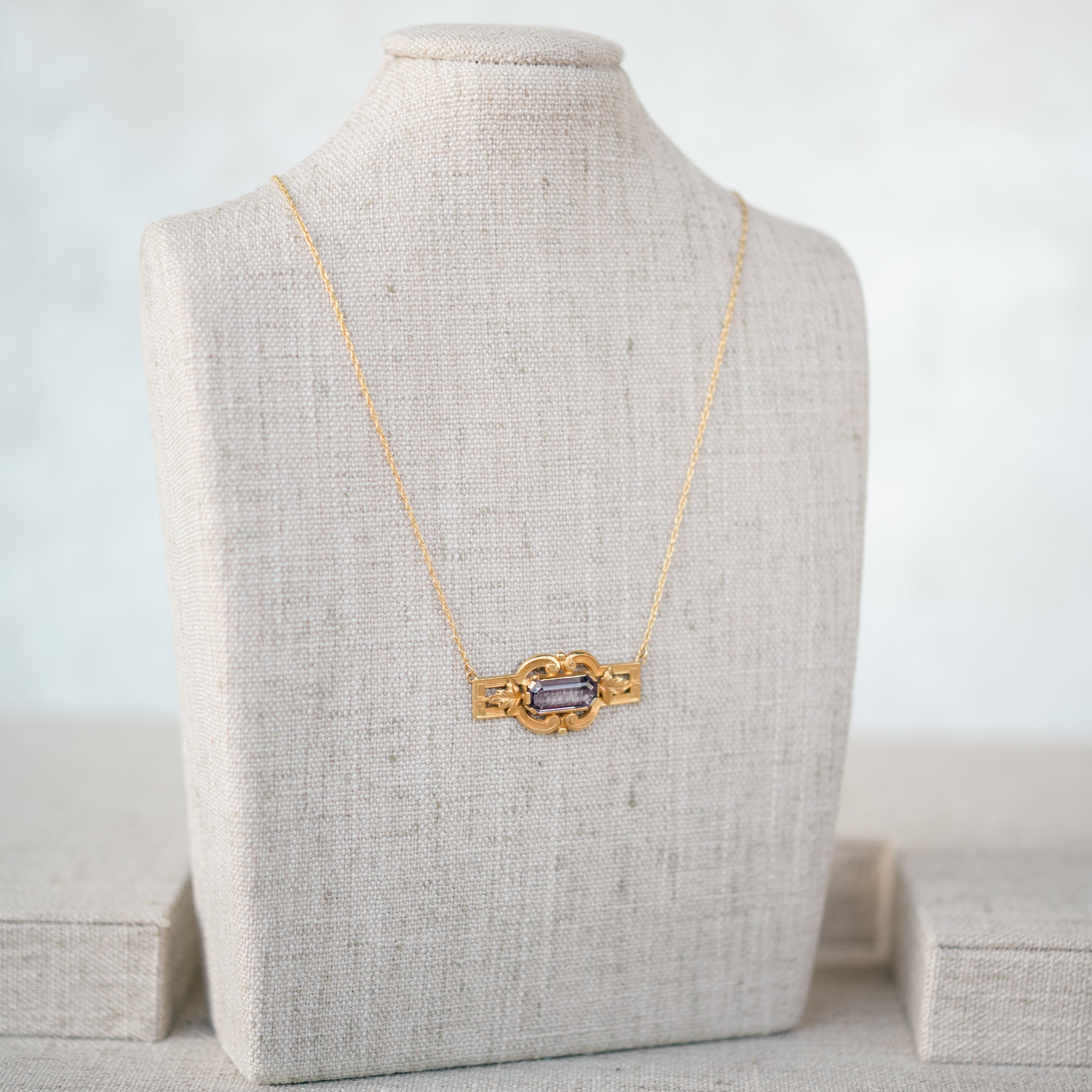Amethyst Yellow Gold Necklace