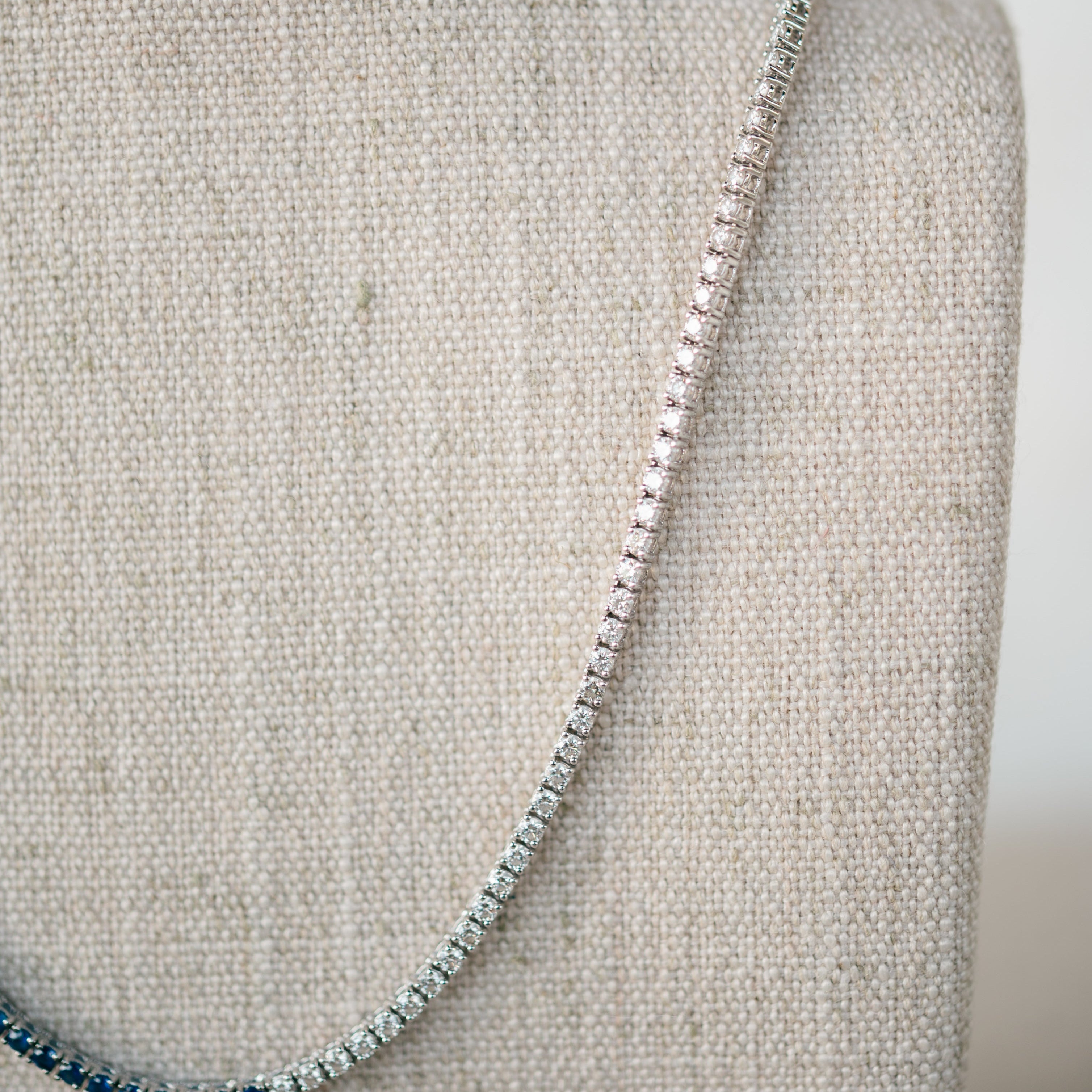 Diamond and Sapphire Tennis Necklace