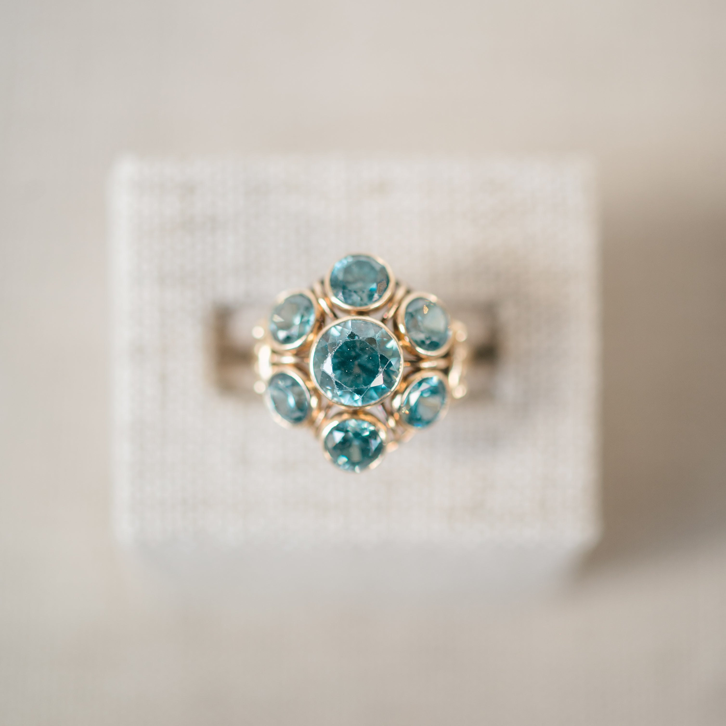 Blue Zircon Bezel Ring