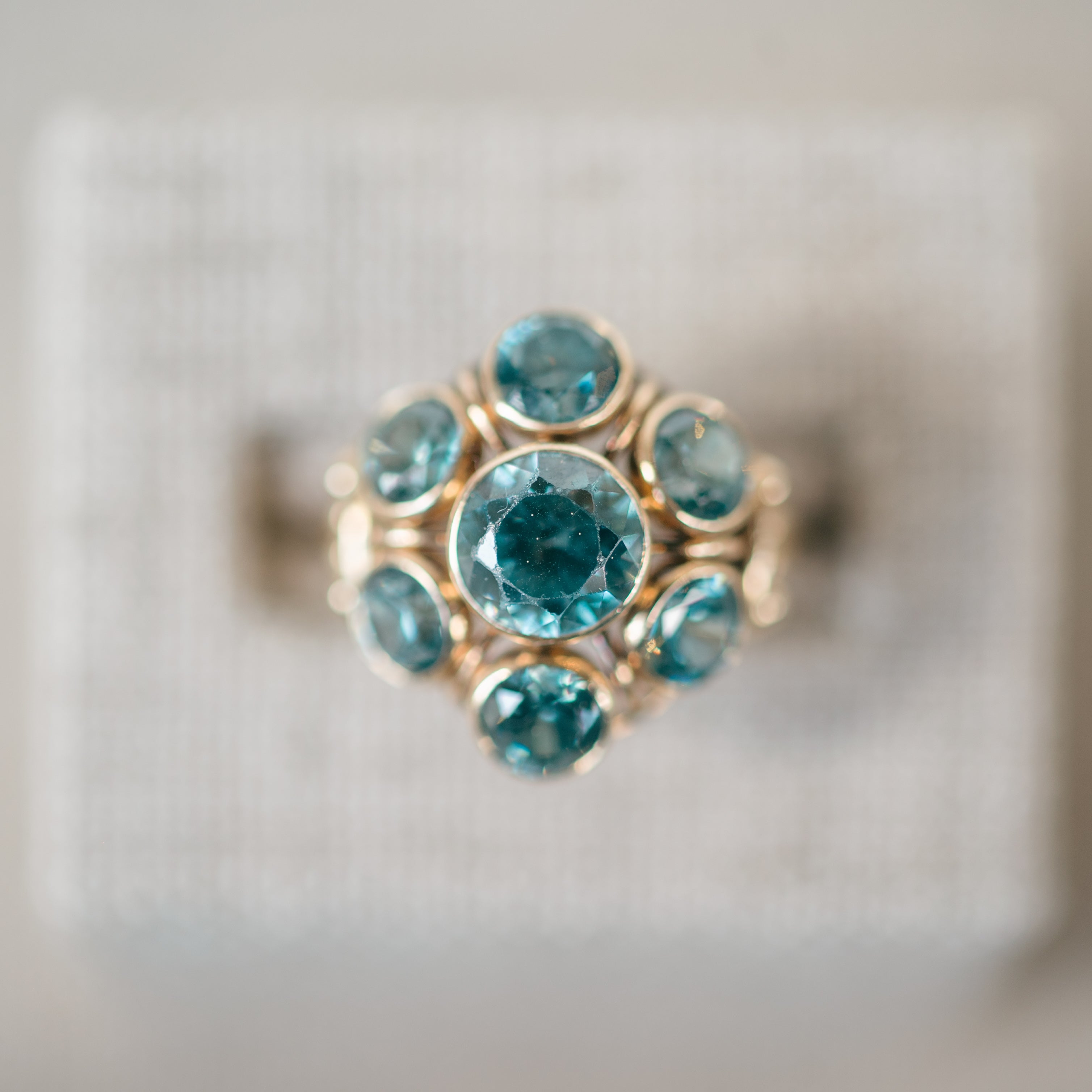 Blue Zircon Bezel Ring
