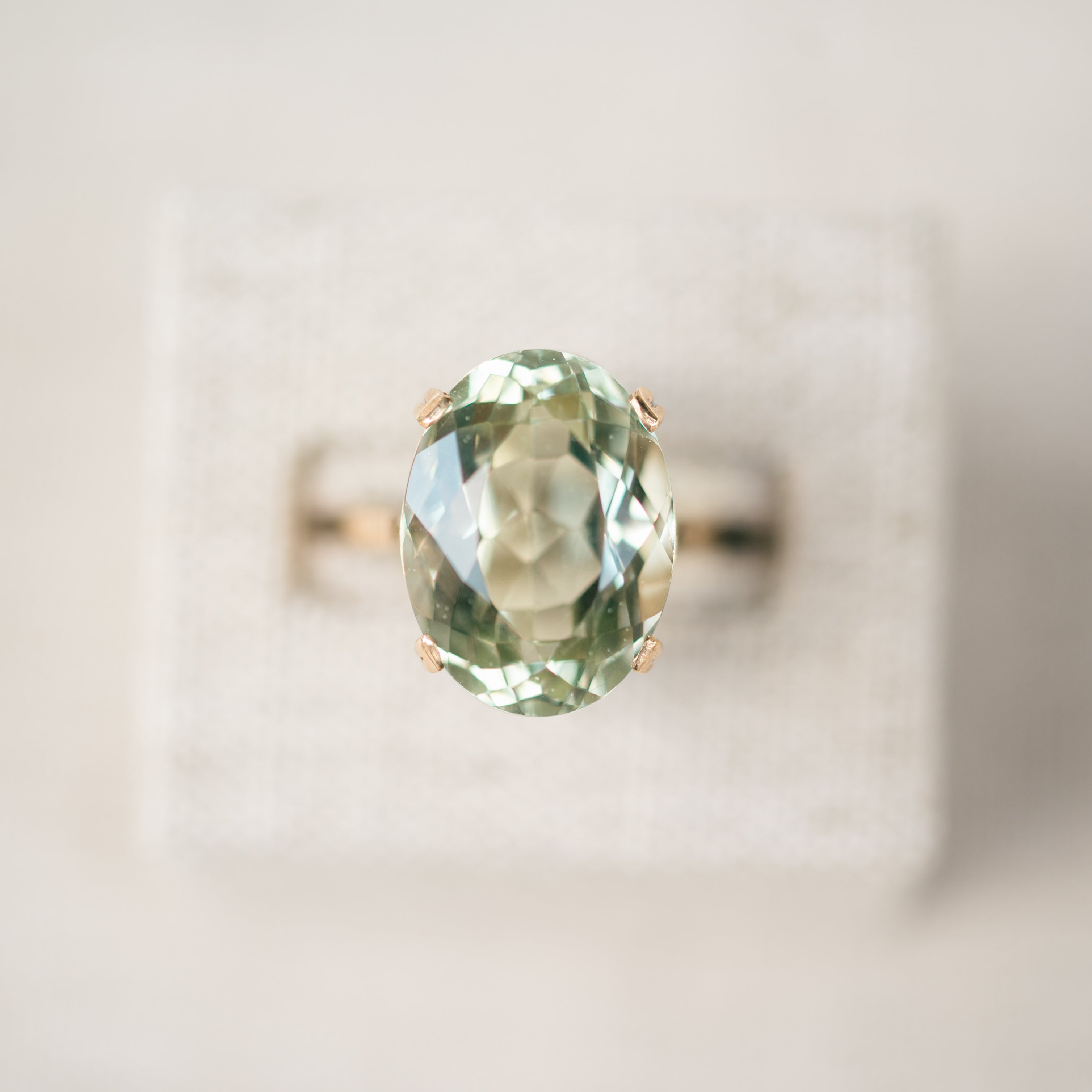 Victorian Oval Green Quartz Ring