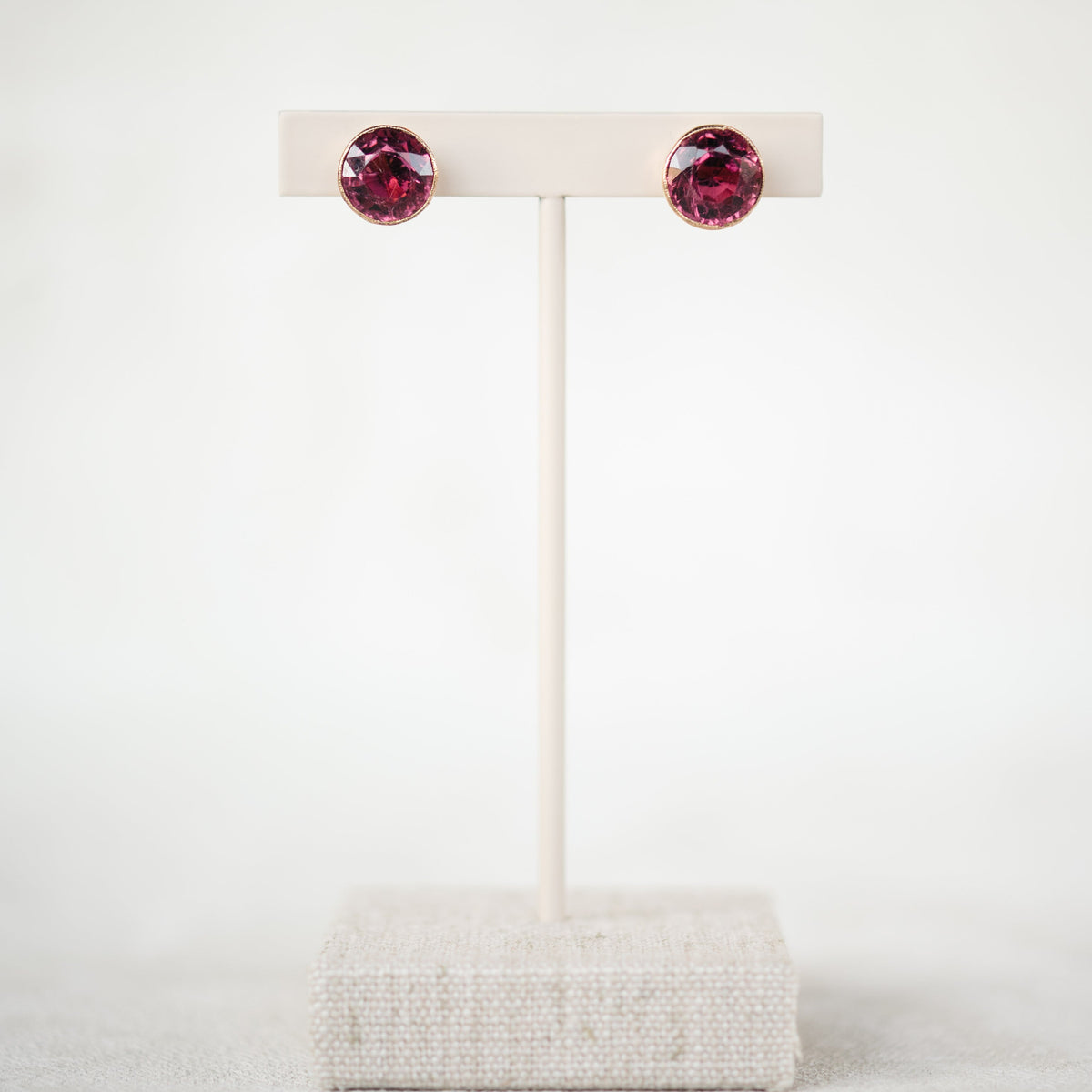 Pink Tourmaline Vintage Studs