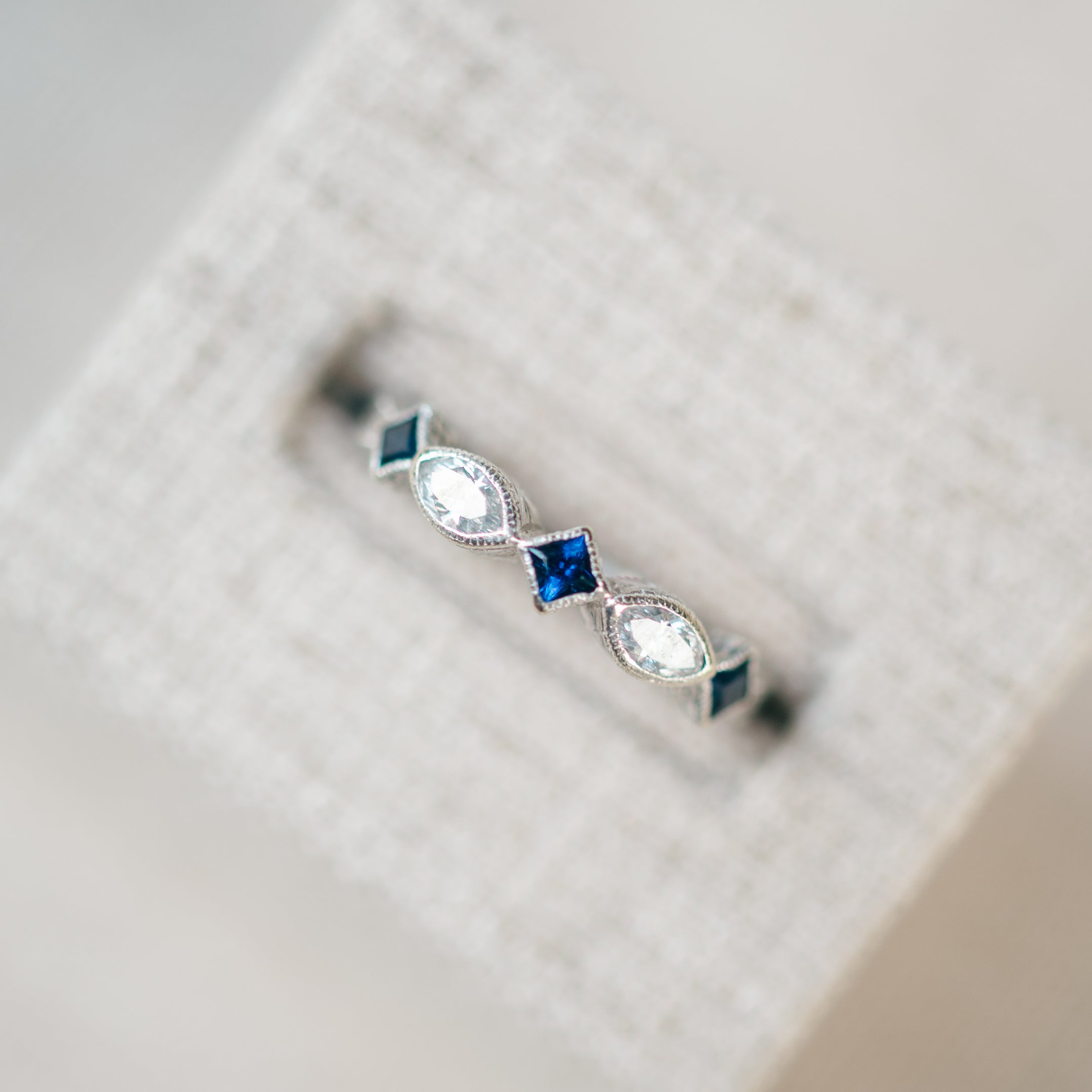 Diamond Marquise and Sapphire Band