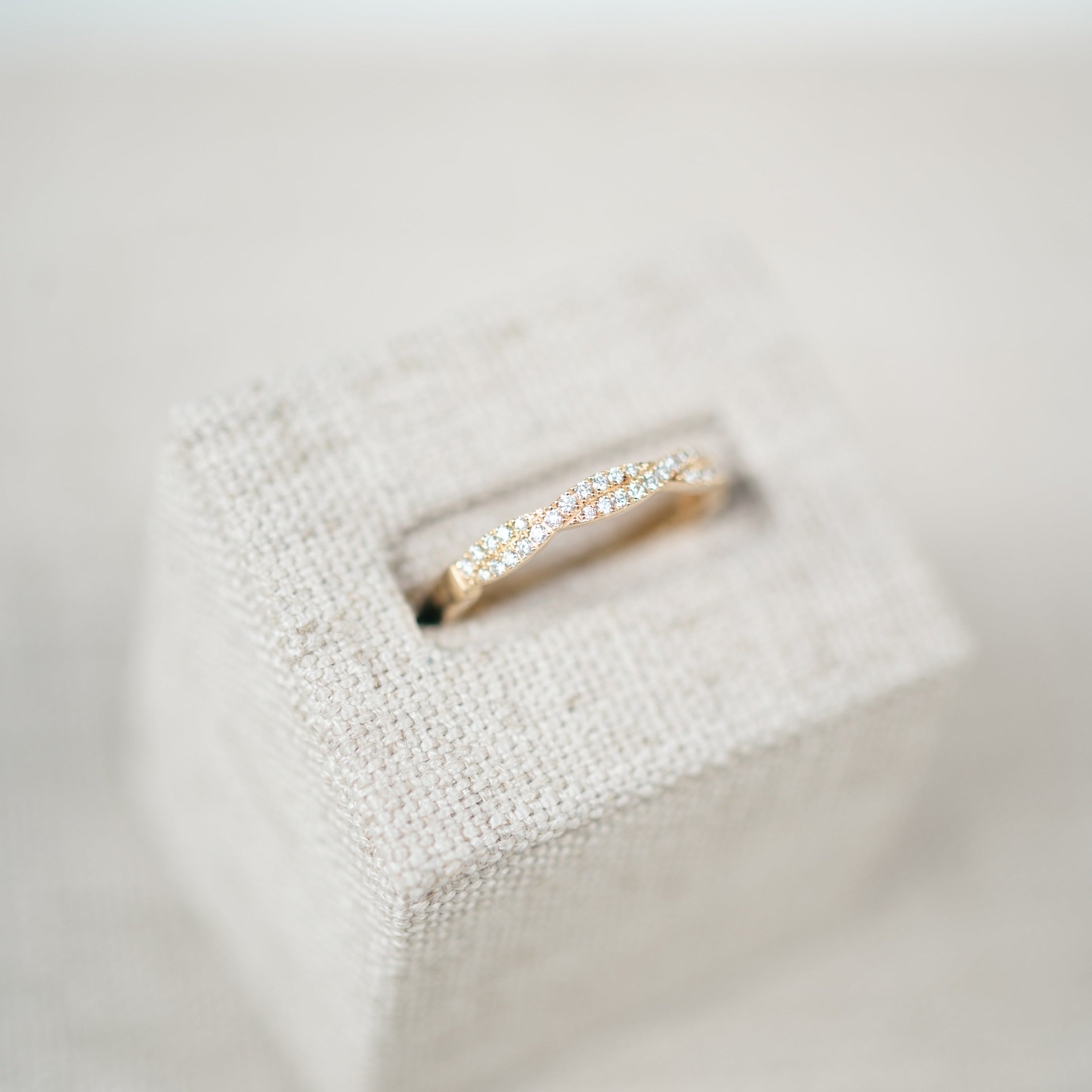 Yellow Gold Diamond Twist Half Eternity Band