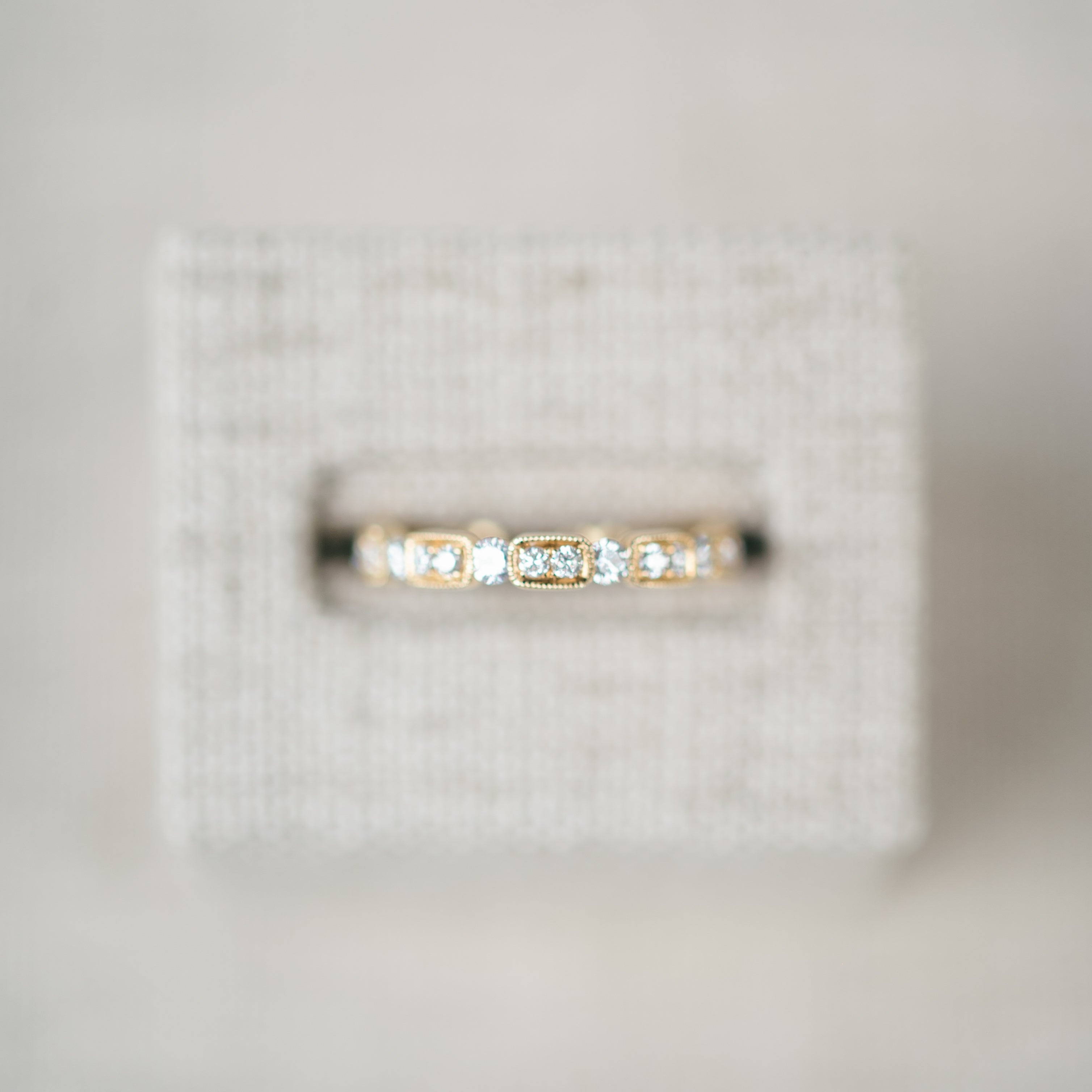 Vintage Inspired Yellow Gold Diamond Band