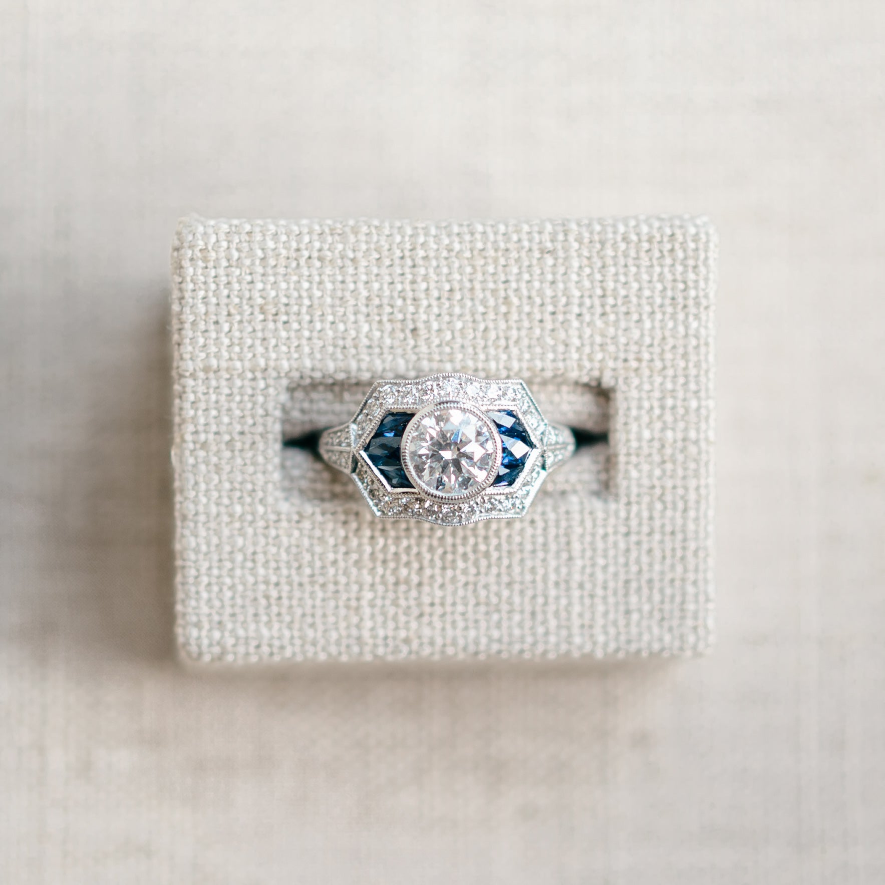 Diamond and Sapphire Accented Ring