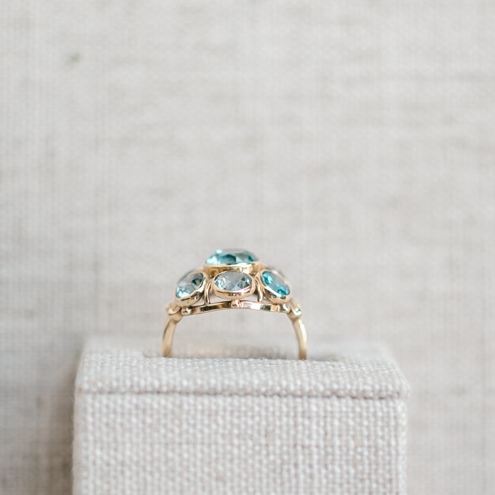 Blue Zircon Bezel Ring