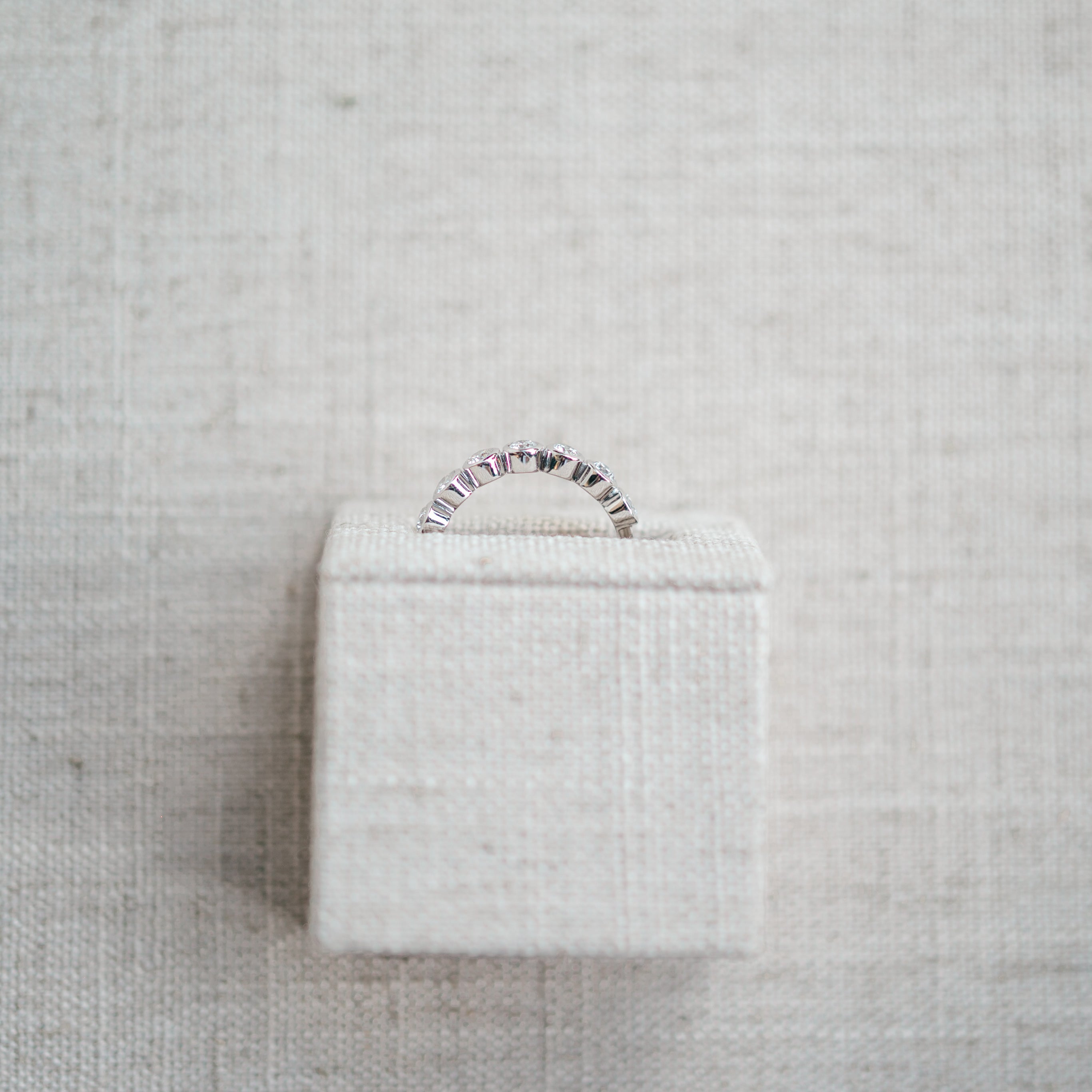 White Gold Diamond Bezel Set Band