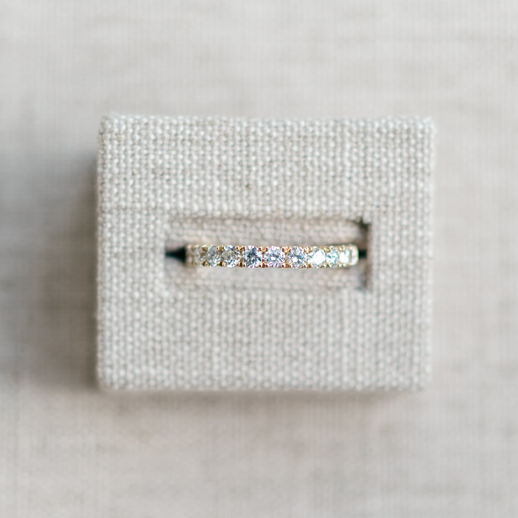0.75ct yellow gold round diamond half eternity band
