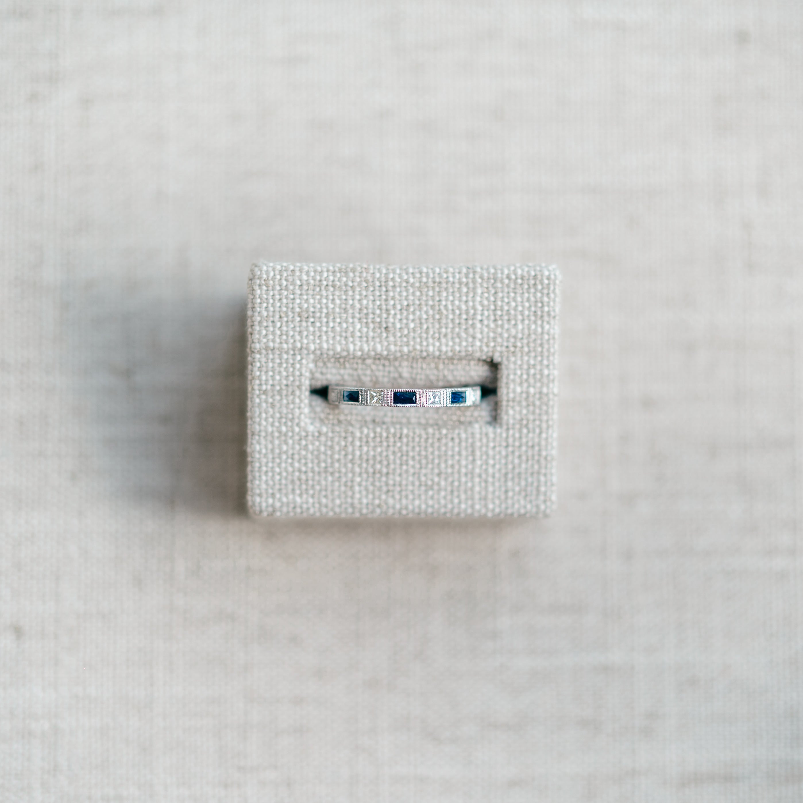 Diamond and Sapphire Baguette Band