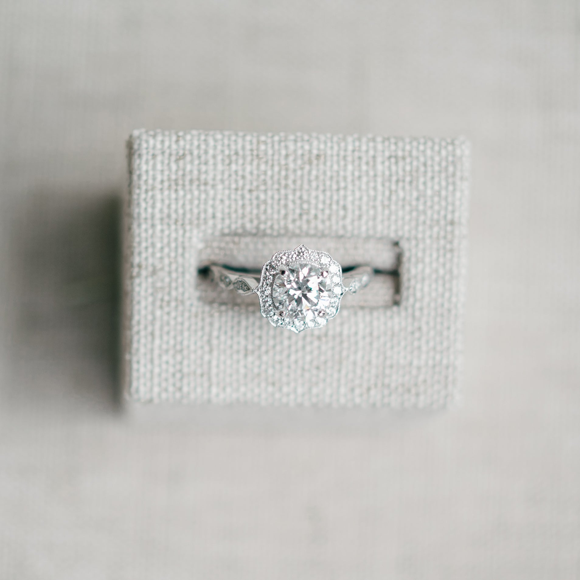 White Gold Diamond Halo Ring