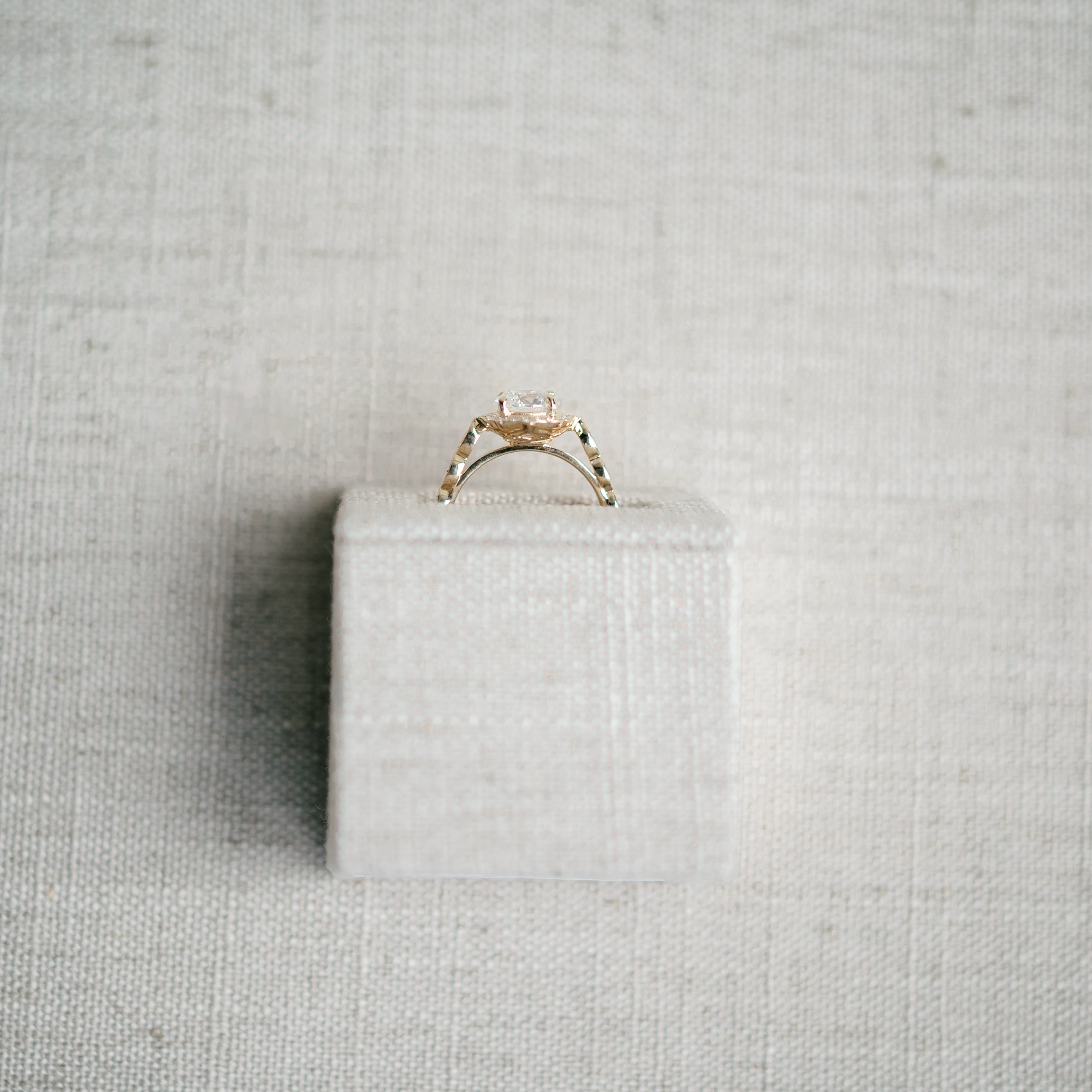 Vintage Inspired Diamond Halo Ring