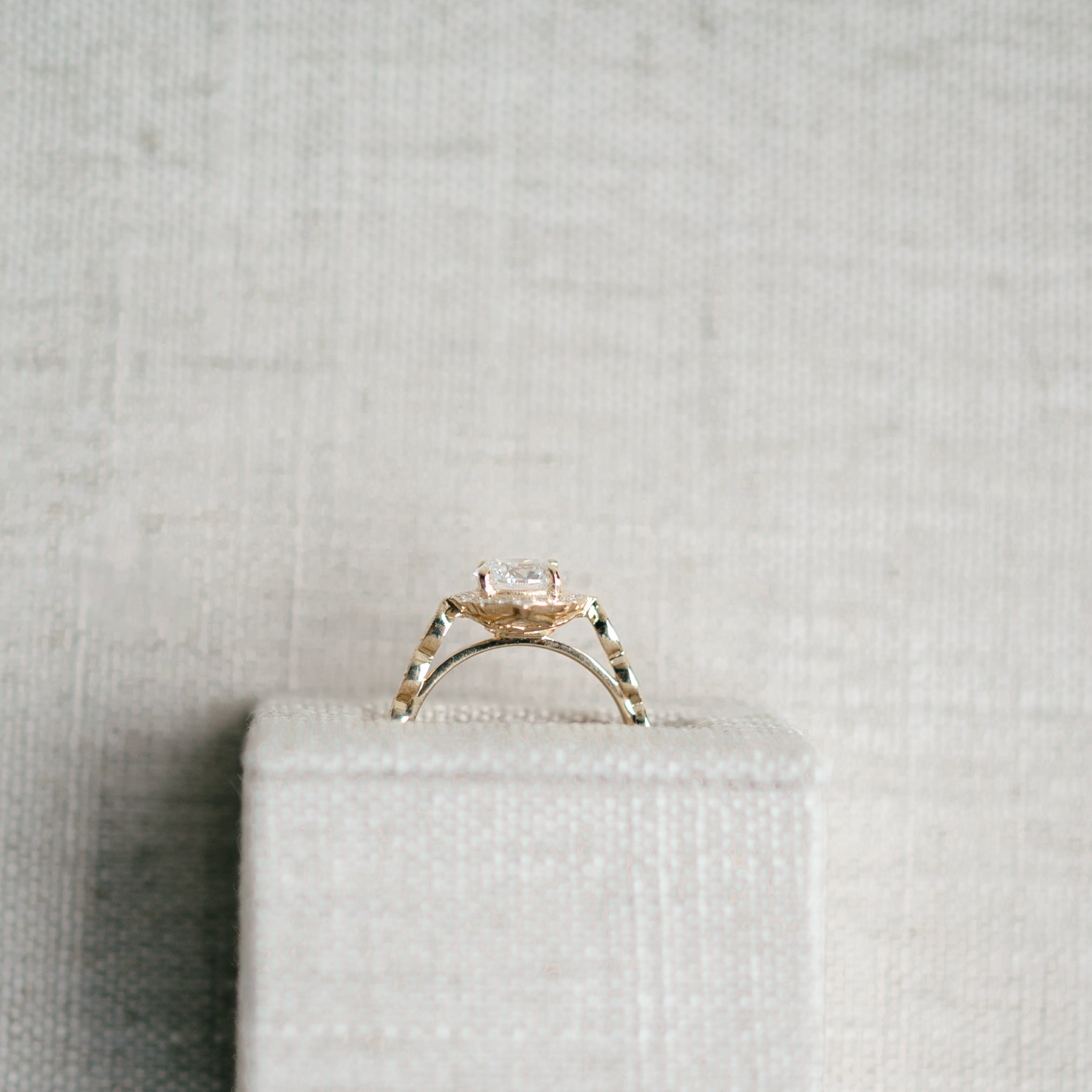 Vintage Inspired Diamond Halo Ring