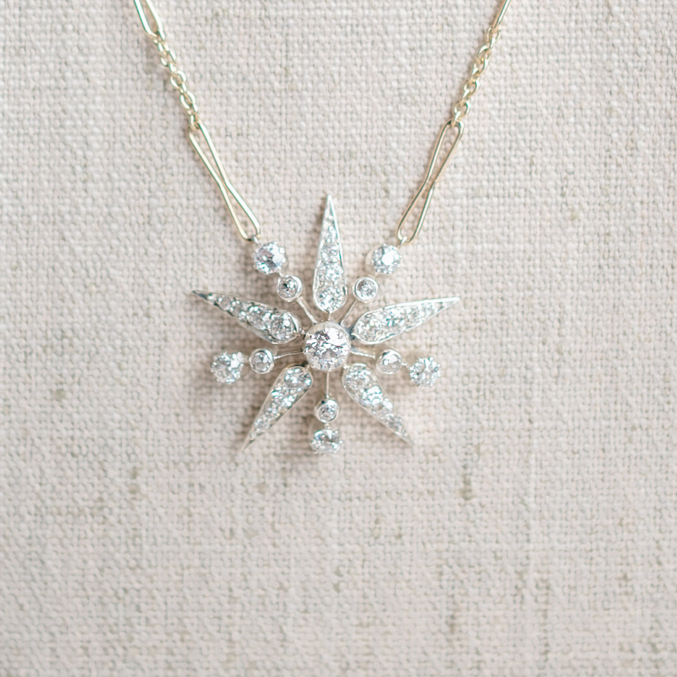 Victorian Starburst Diamond Necklace
