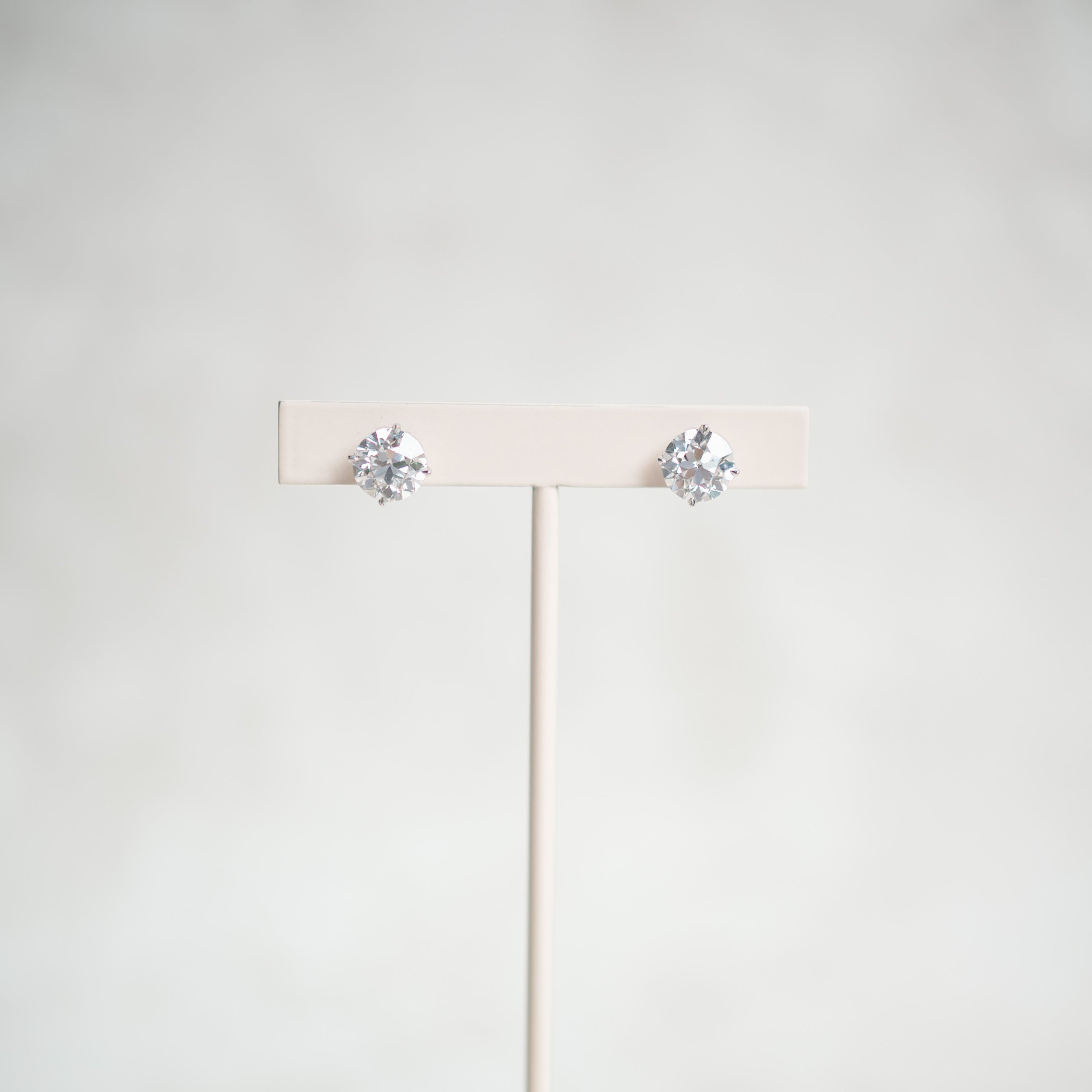 Lab grown old european cut diamond studs