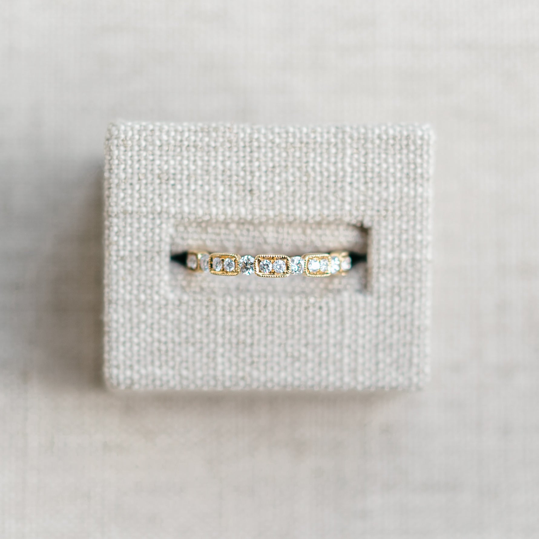 Vintage Inspired Yellow Gold Diamond Band