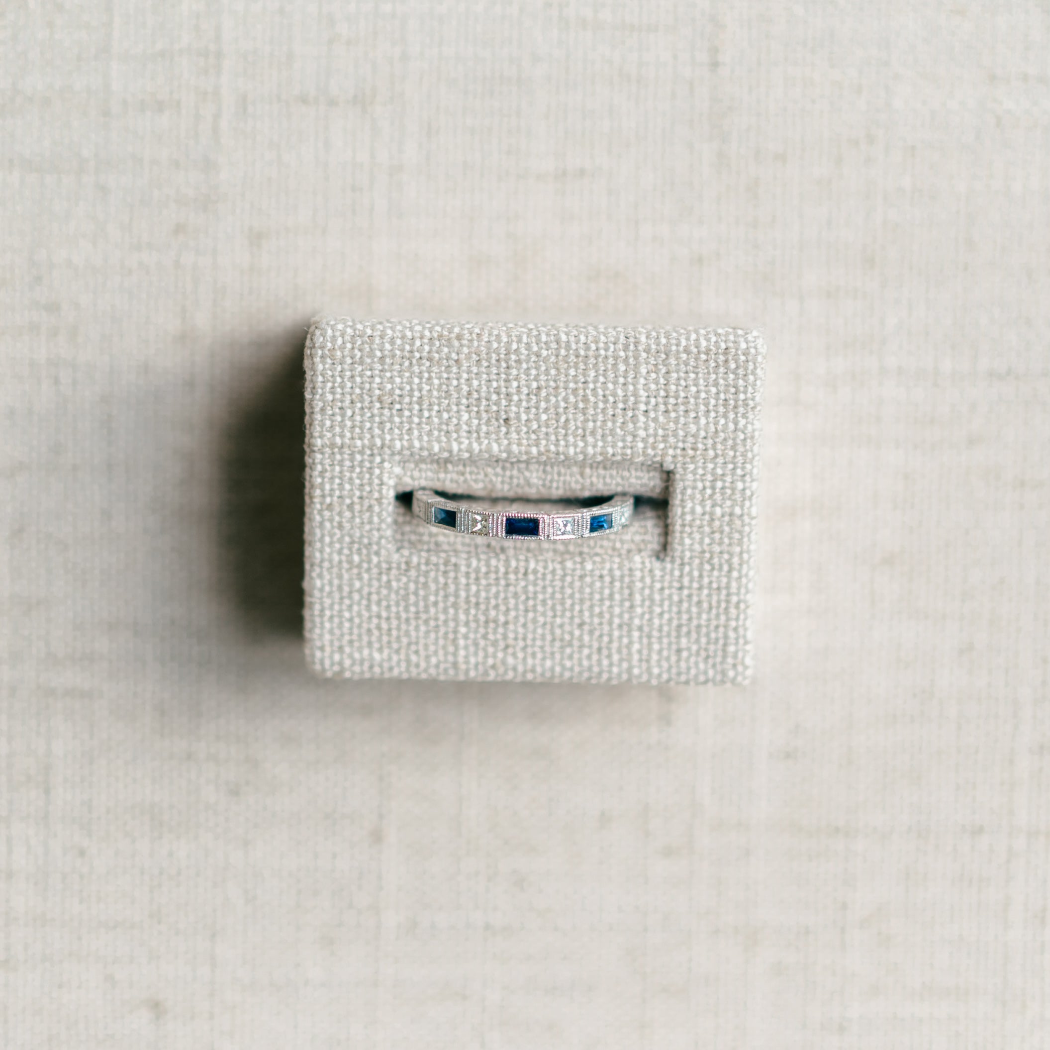 Diamond and Sapphire Baguette Band