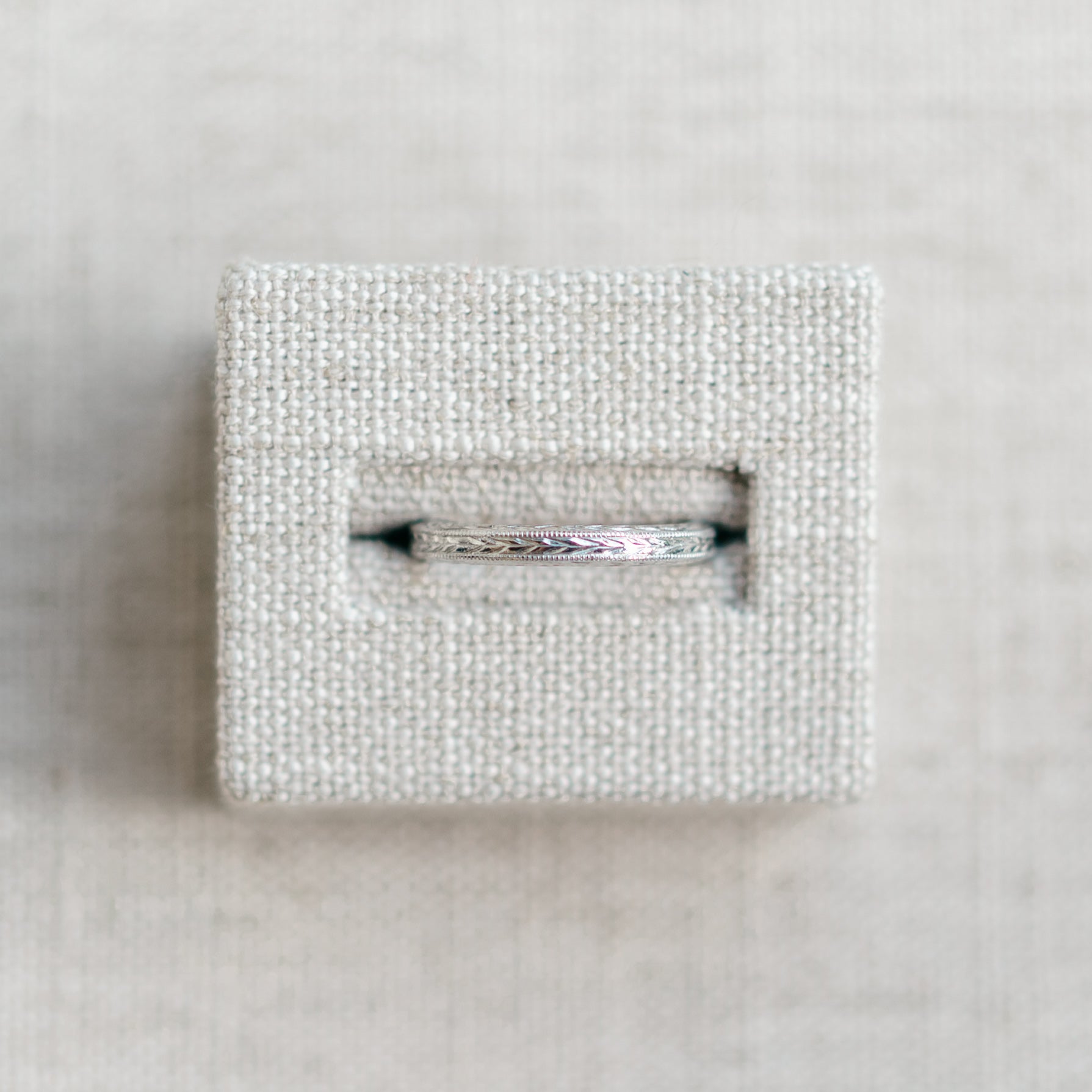 Platinum Engraved Wedding Band