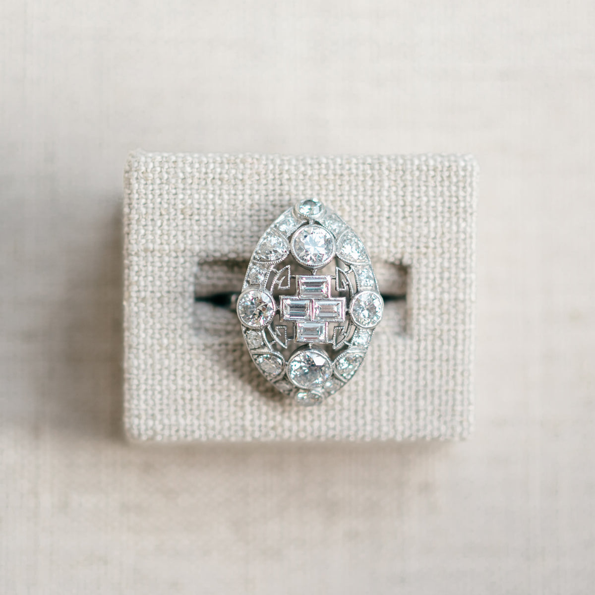 Art Deco Custom Handmade Diamond RIng