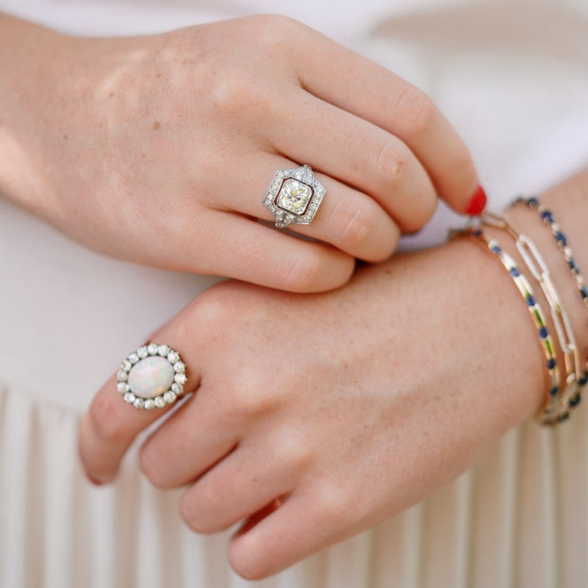 victorian opal and diamond ring