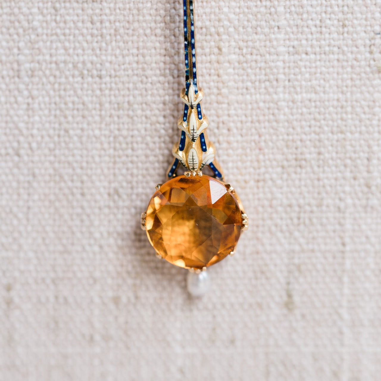 Citrine and Enamel Necklace
