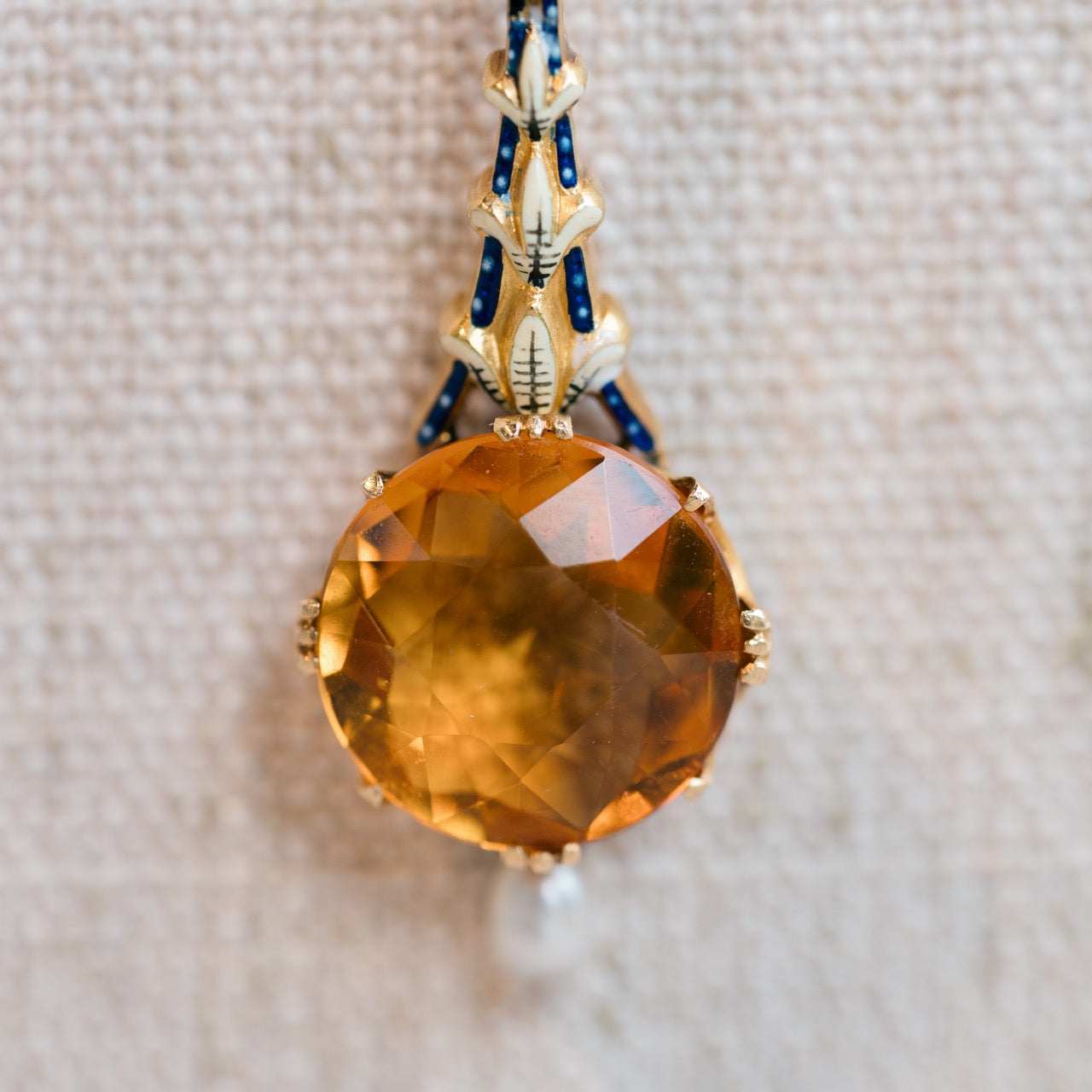 Citrine and Enamel Necklace