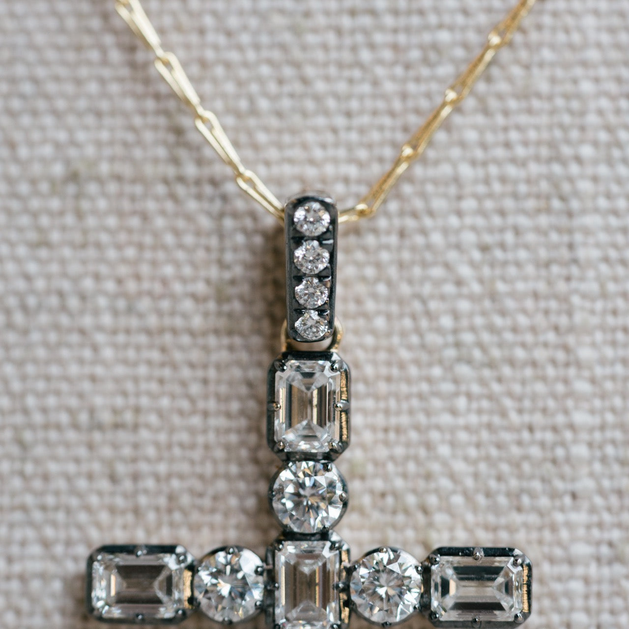 Georgian inspired diamond cross