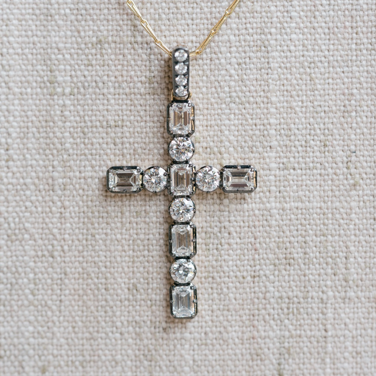 Georgian inspired diamond cross