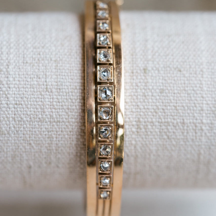 Rose Cut Diamond Bangle